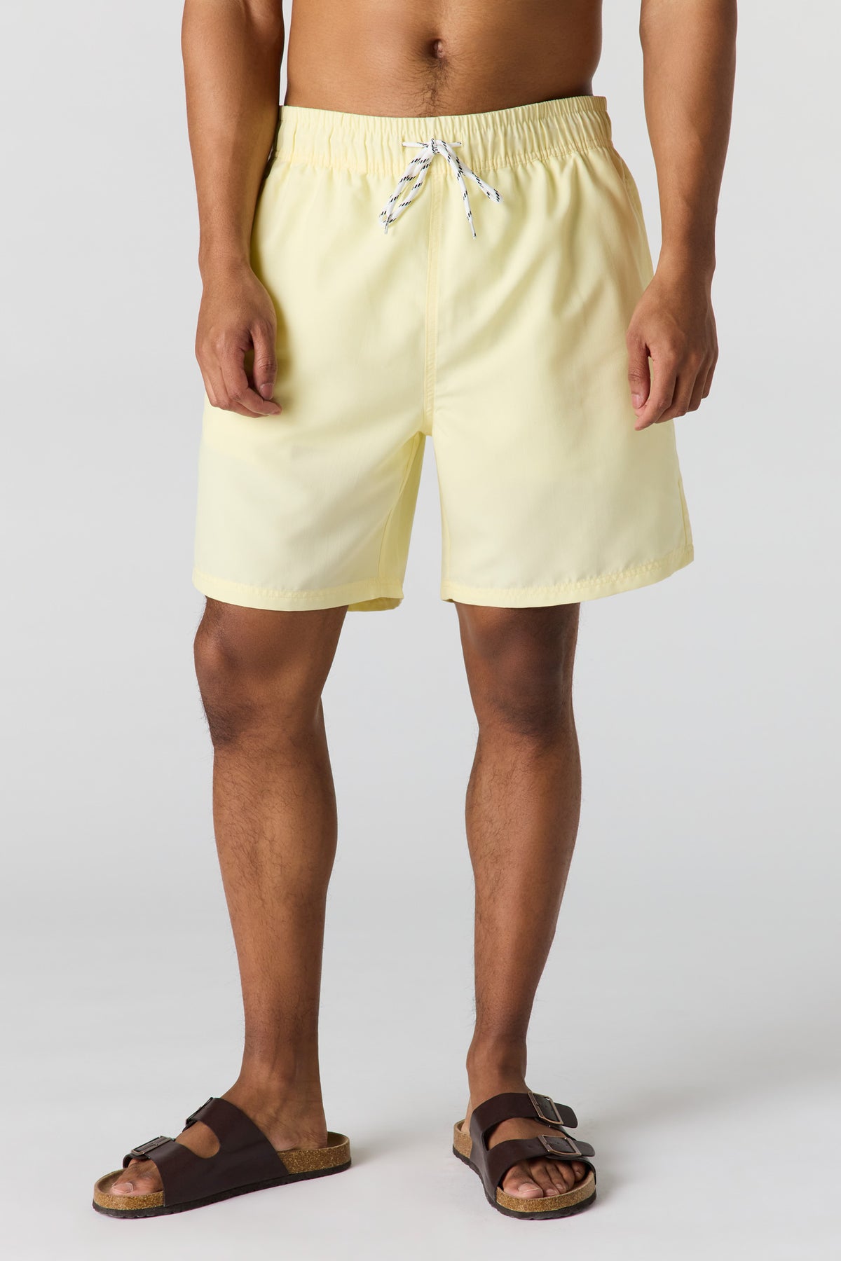 Vue alternative 6. Short de baignade uni à taille coulissante