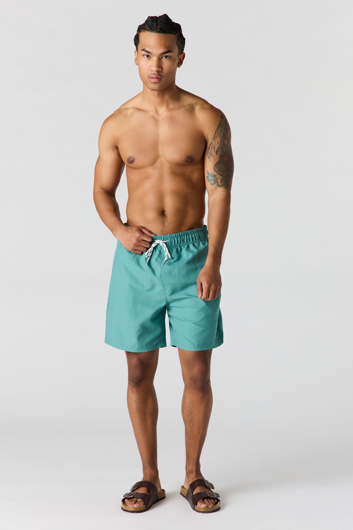 Vue alternative 2. Short de baignade uni à taille coulissante