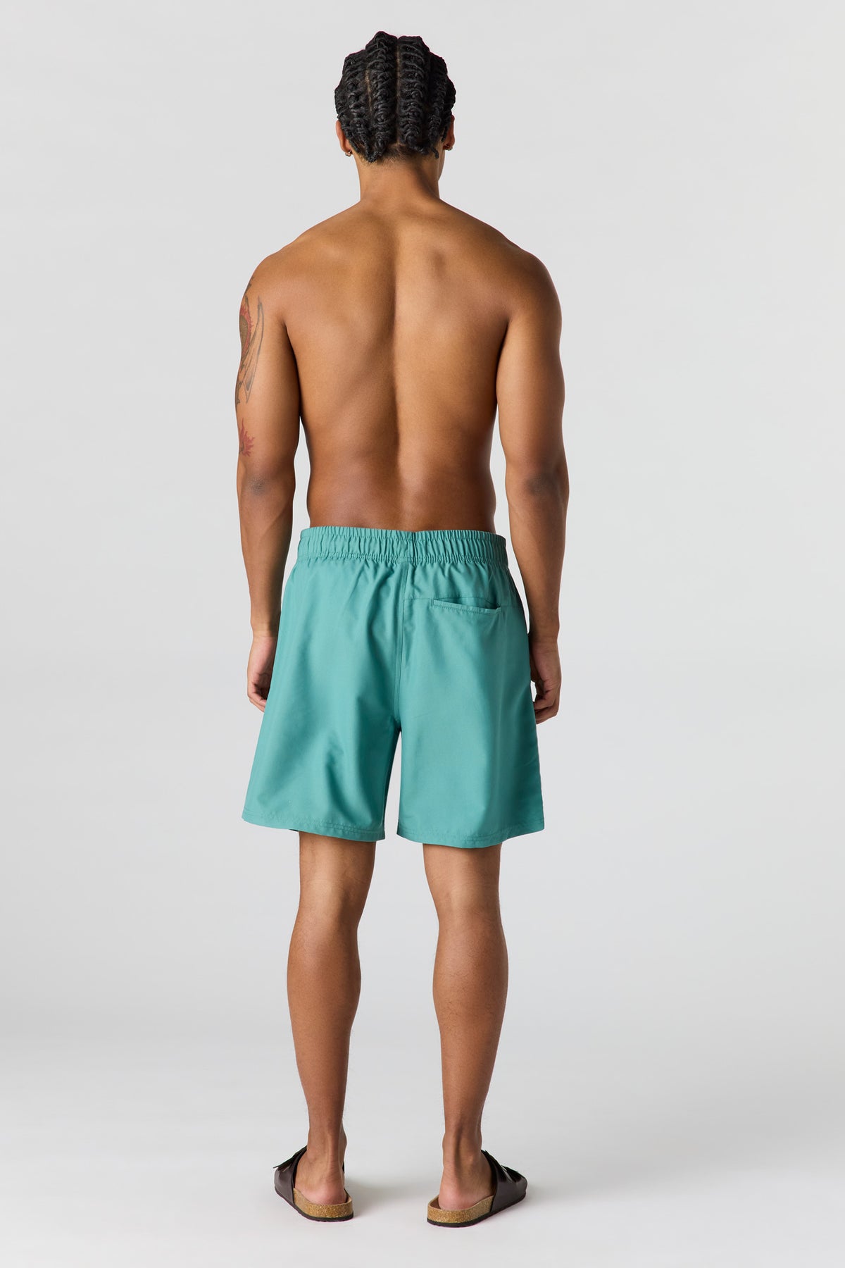 Vue alternative 3. Short de baignade uni à taille coulissante