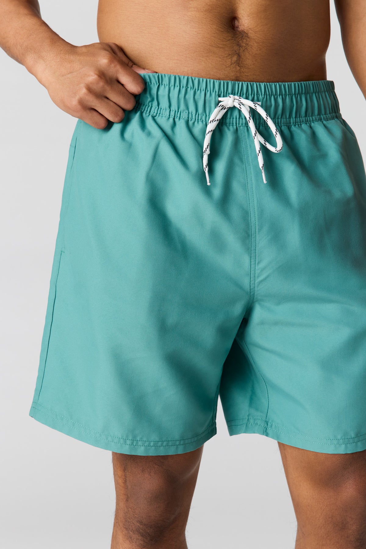 Vue alternative 5. Short de baignade uni à taille coulissante