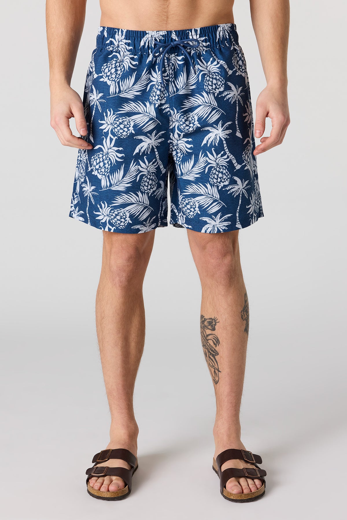 Short de baignade à imprimé Palmier