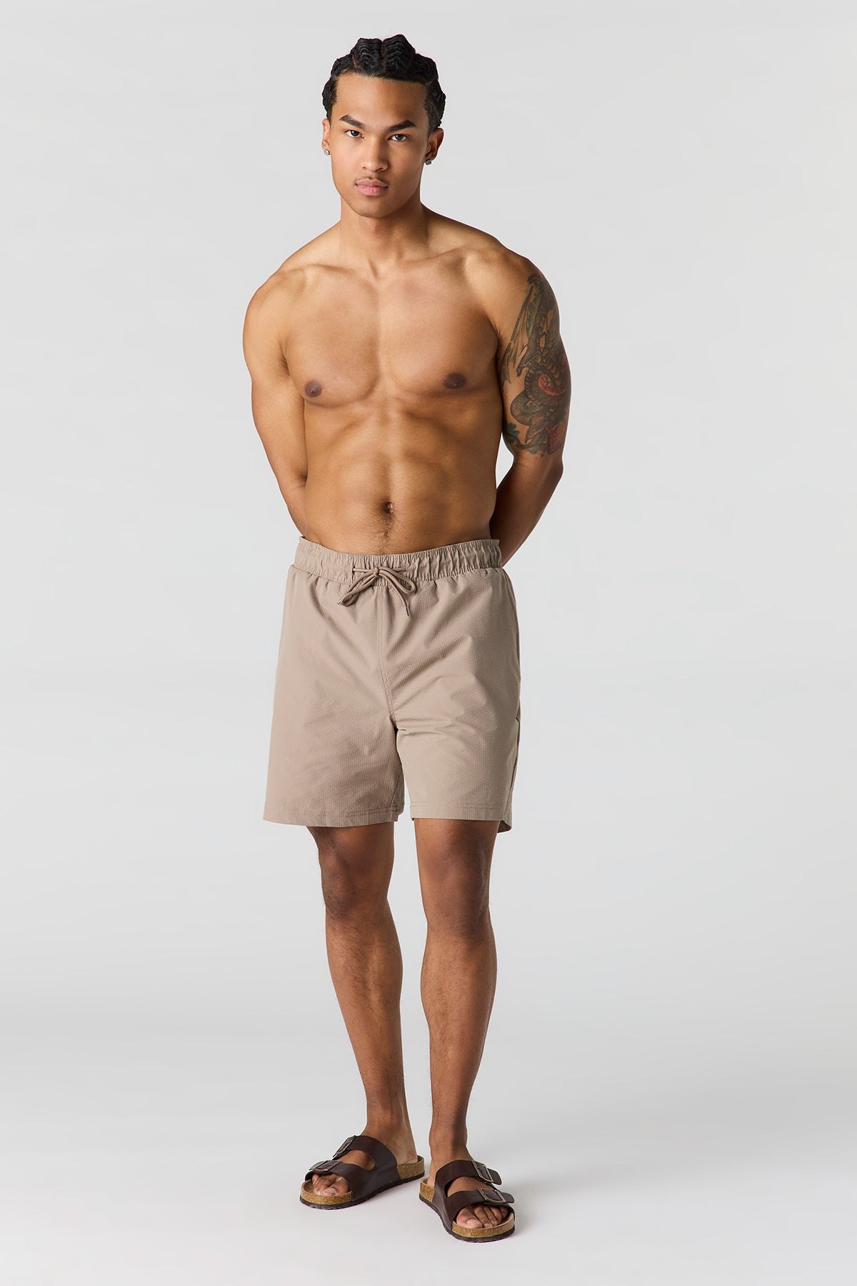 Vue alternative 2. Short de baignade uni à taille coulissante
