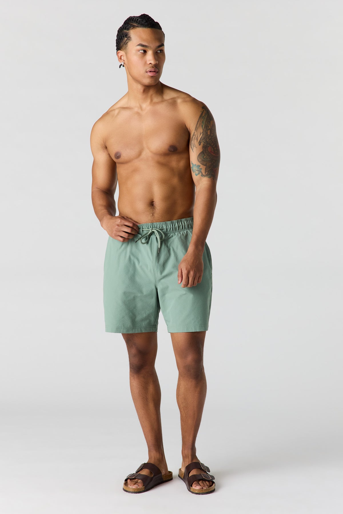 Vue alternative 2. Short de baignade uni à taille coulissante