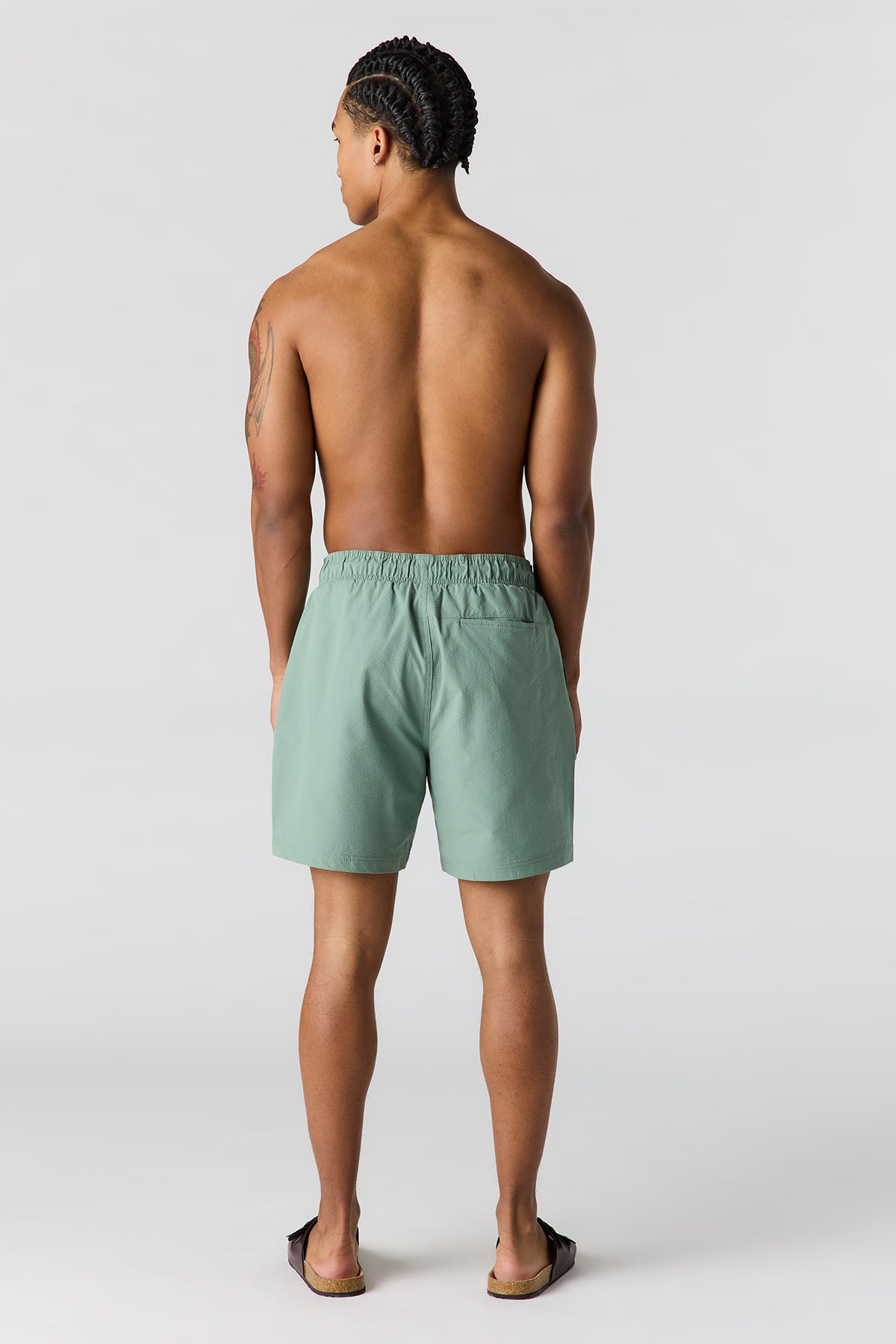 Vue alternative 3. Short de baignade uni à taille coulissante