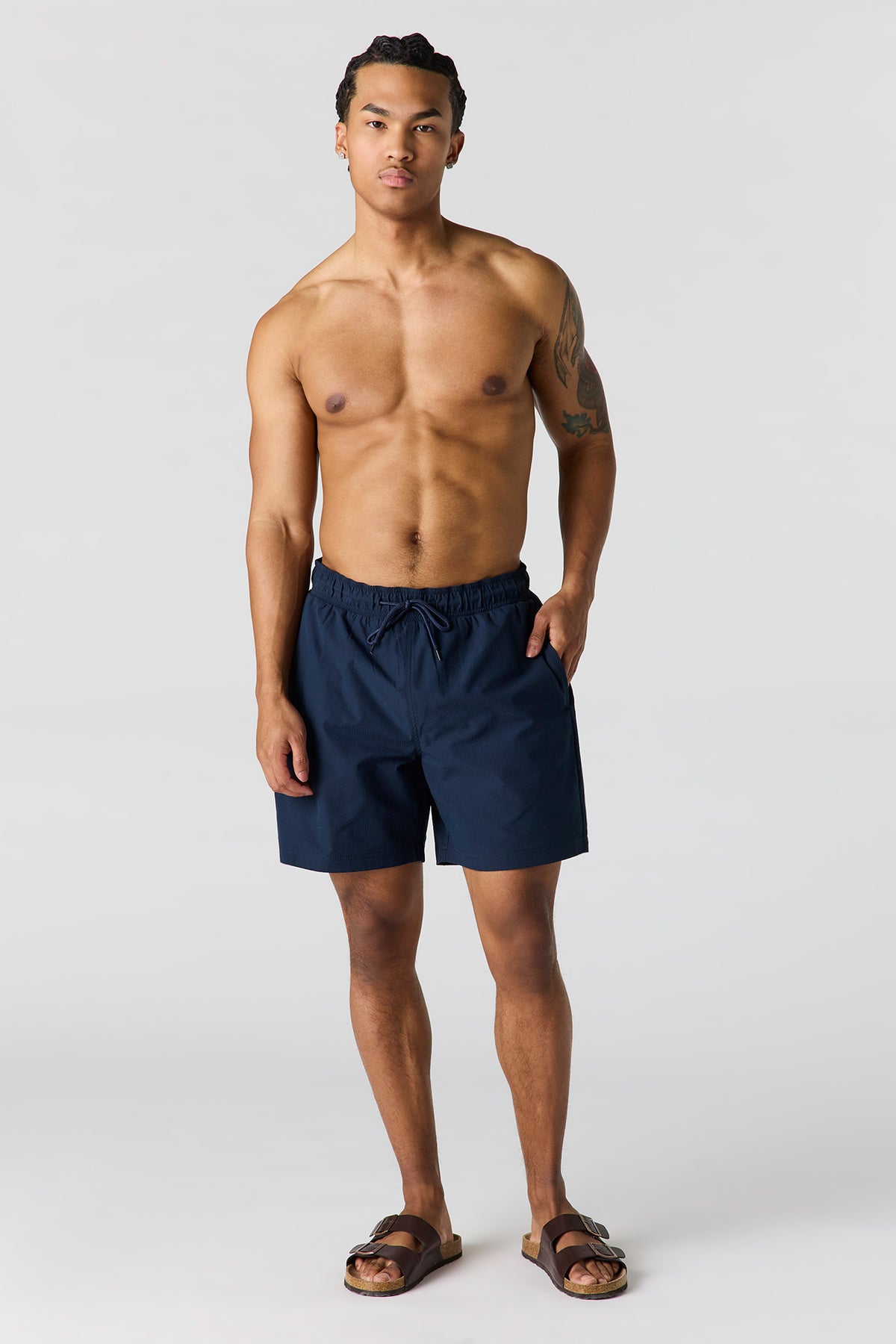 Vue alternative 2. Short de baignade uni à taille coulissante
