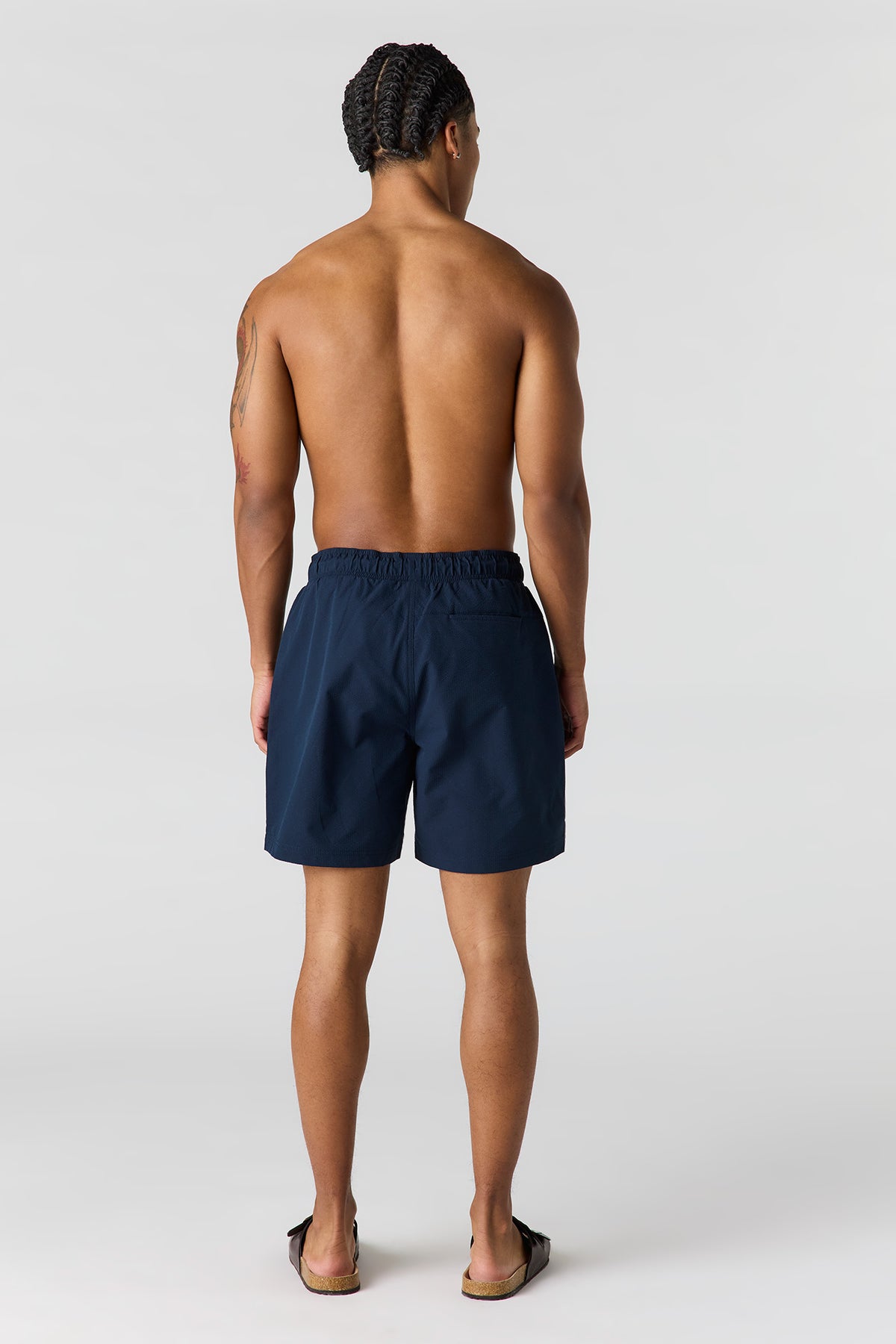 Vue alternative 3. Short de baignade uni à taille coulissante