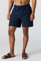 Short de baignade uni à taille coulissante