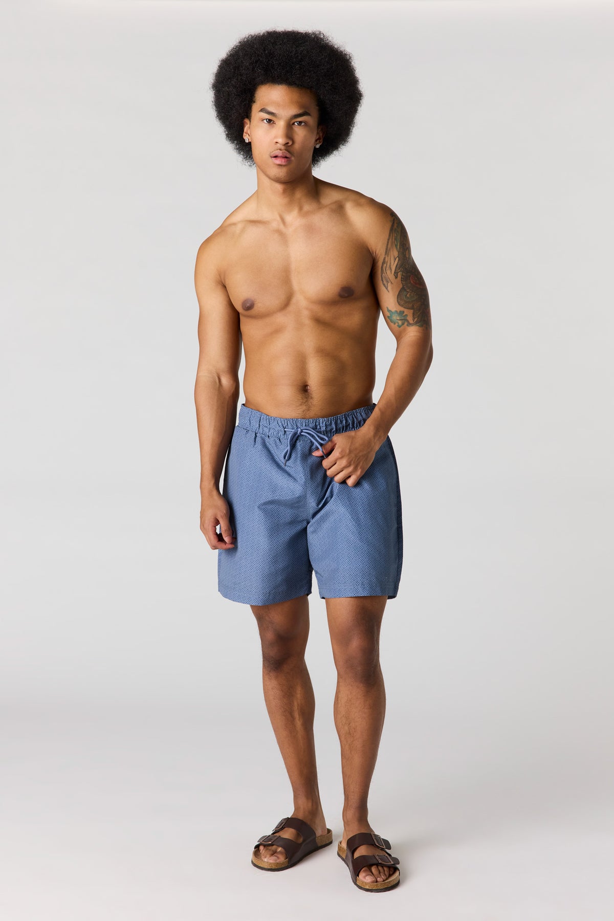 Alt View 2. Printed Swim Short - Blue