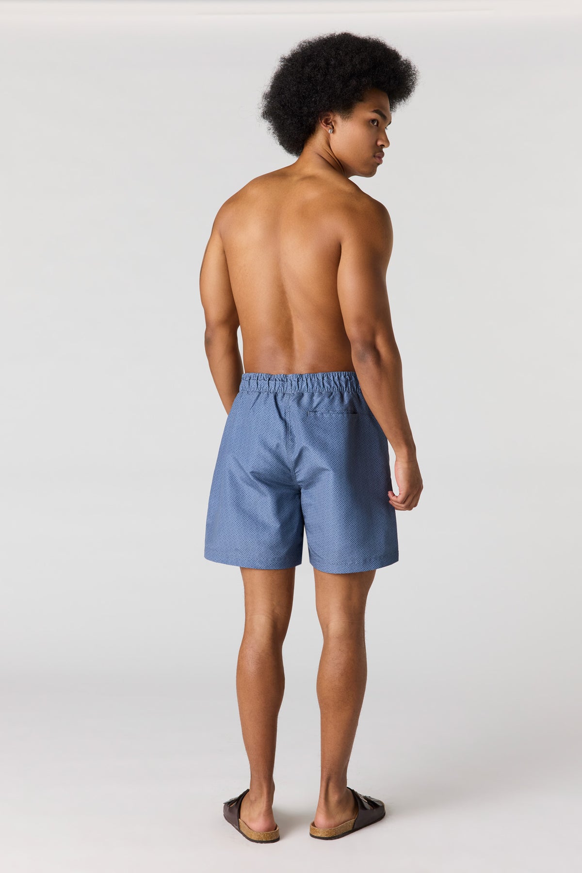 Alt View 3. Printed Swim Short - Blue