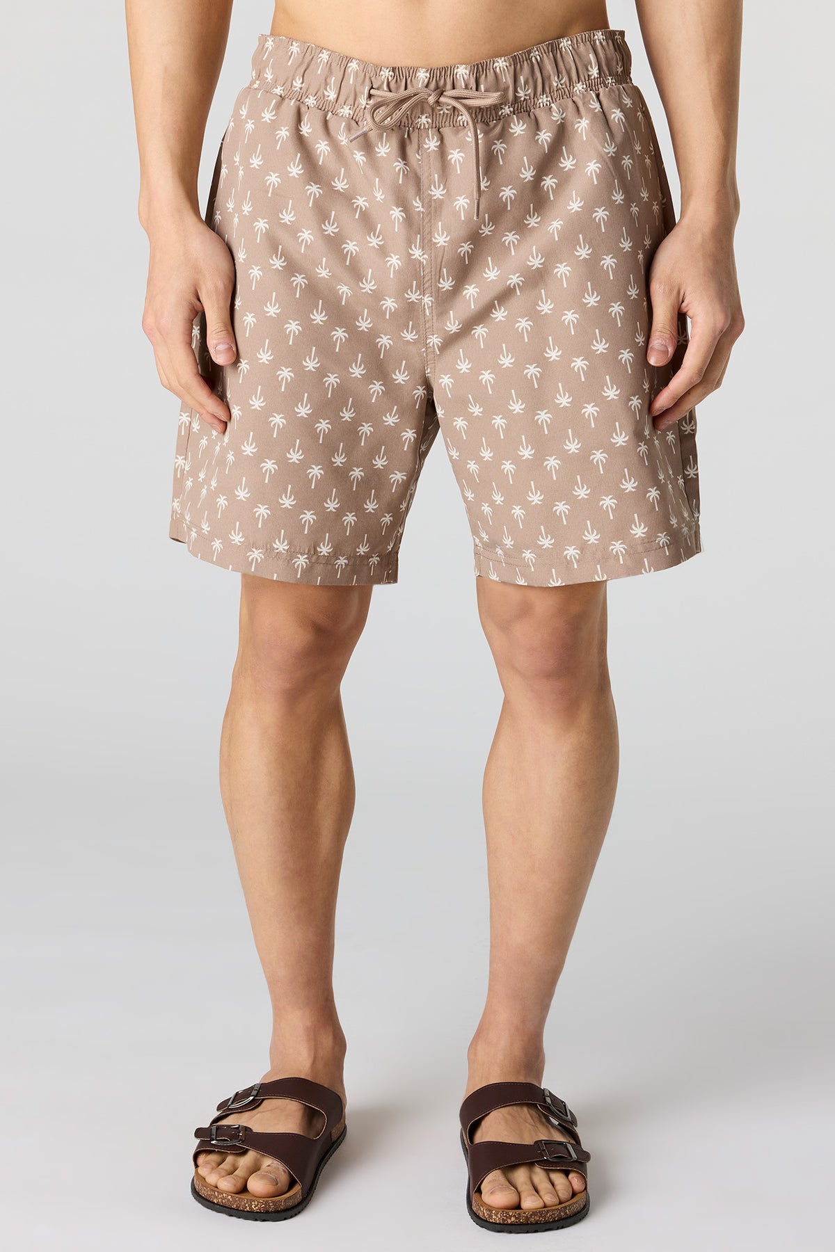 Printed Swim Short - Beige