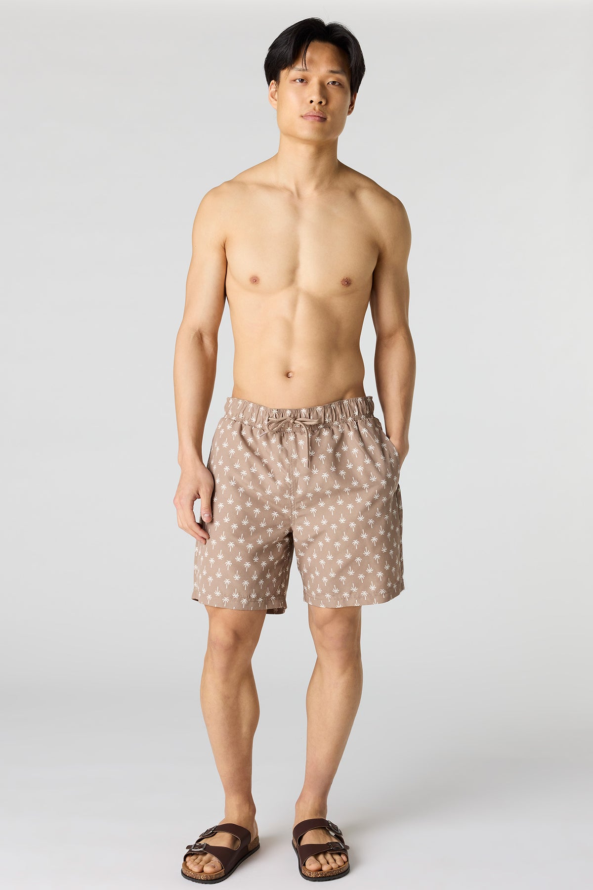 Alt View 2. Printed Swim Short - Beige