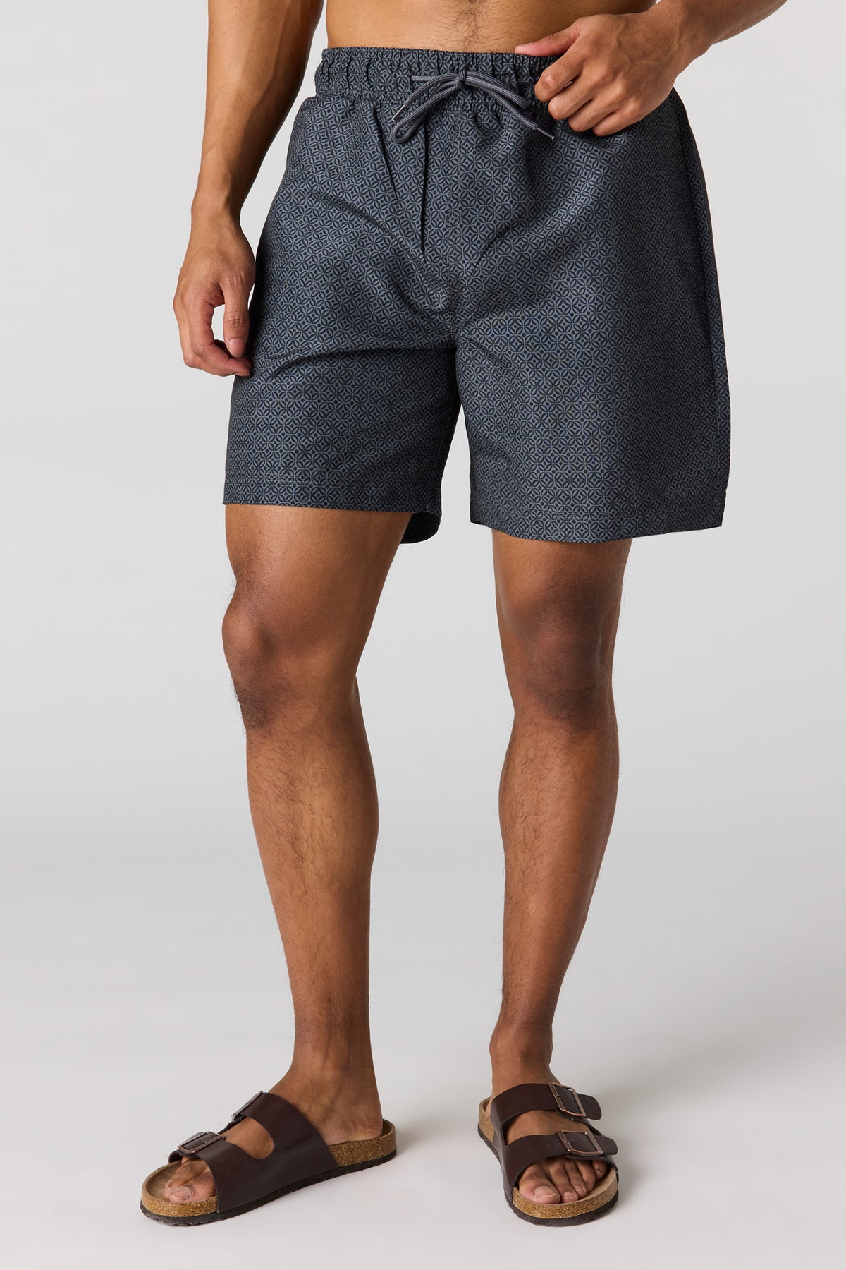 Printed Swim Short - Dark Grey