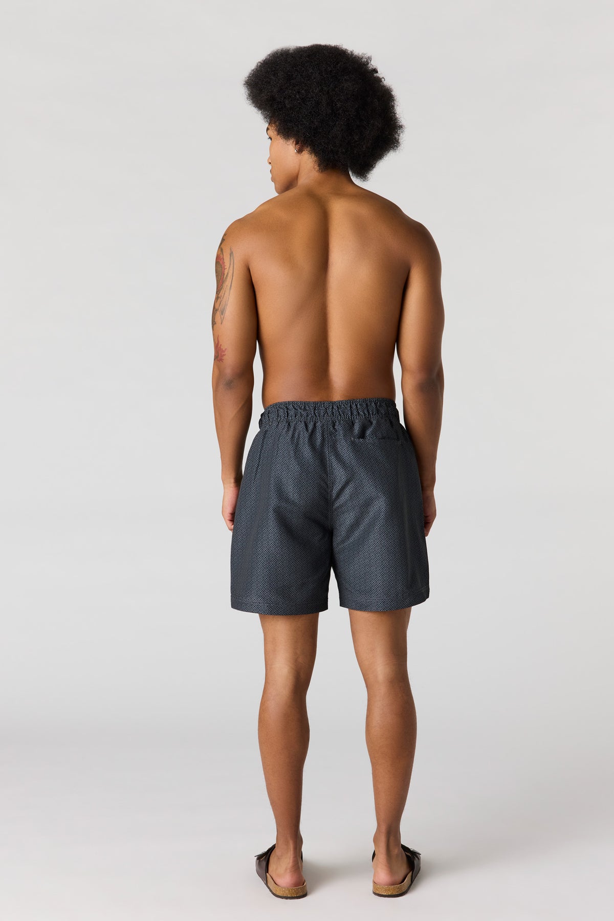 Alt View 3. Printed Swim Short - Dark Grey