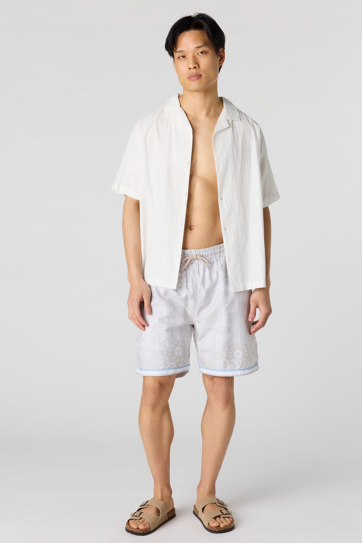 Alt View 3. Printed Swim Short - Beige