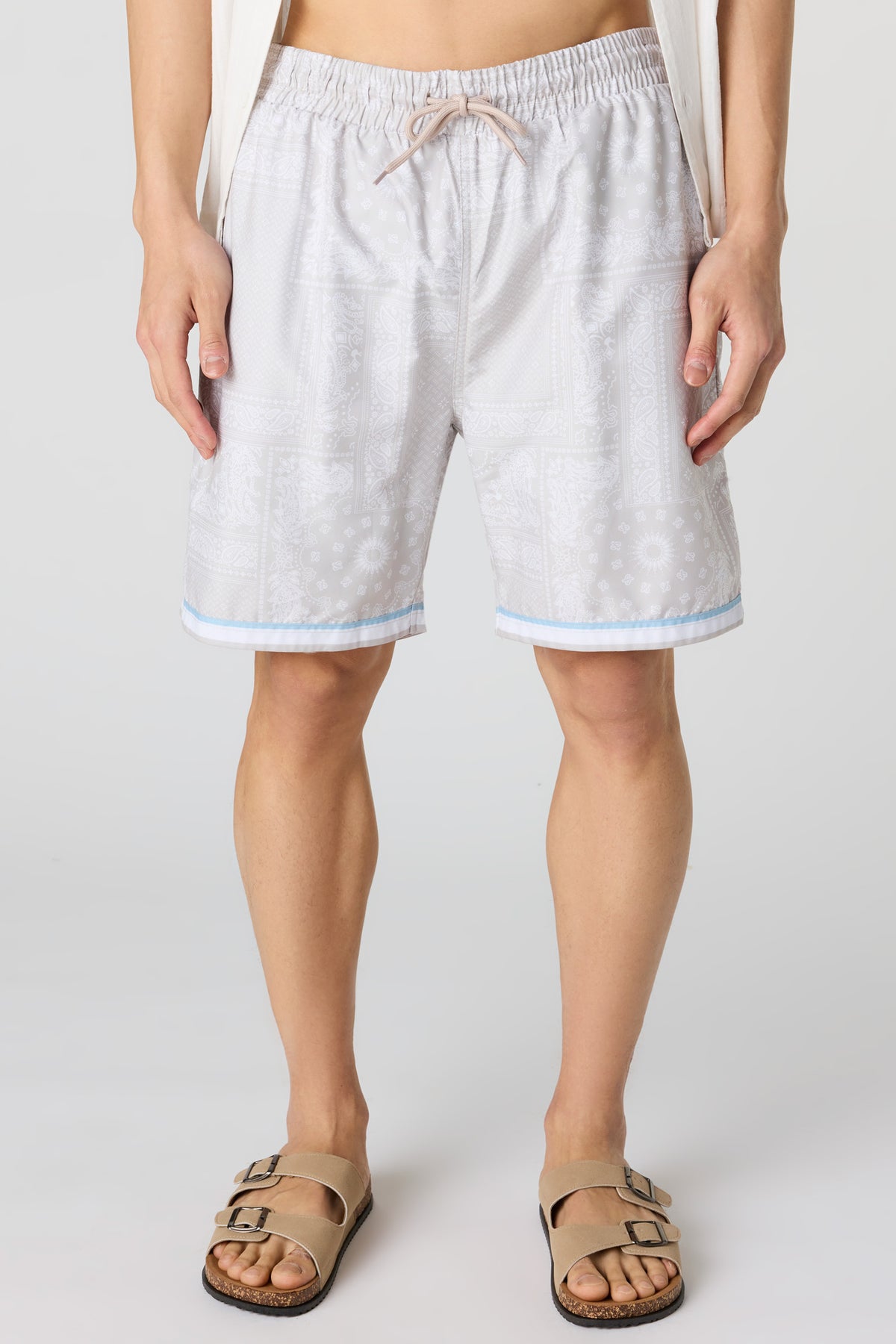 Alt View 2. Printed Swim Short - Beige