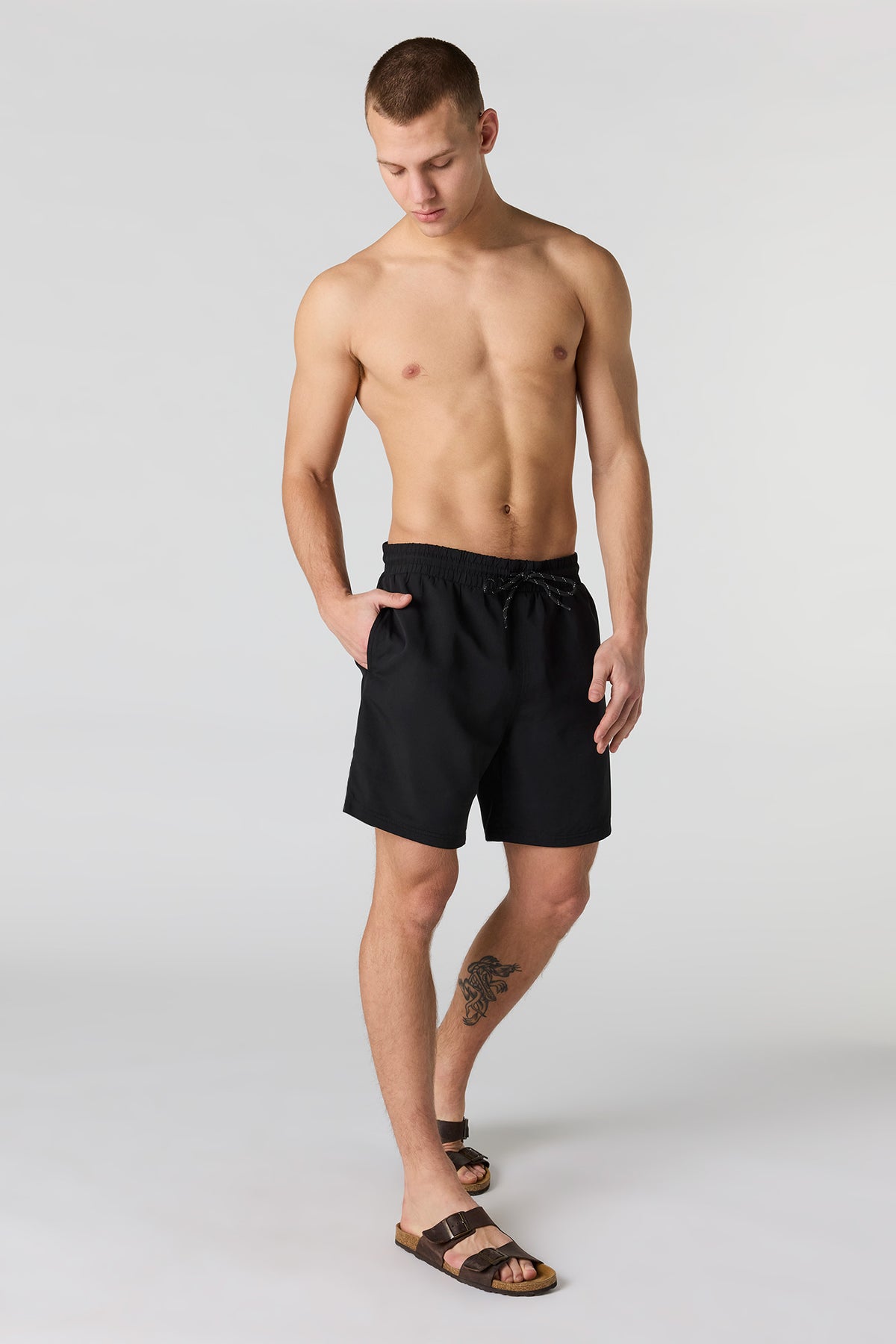 Alt View 2. Solid Swim Short - Black