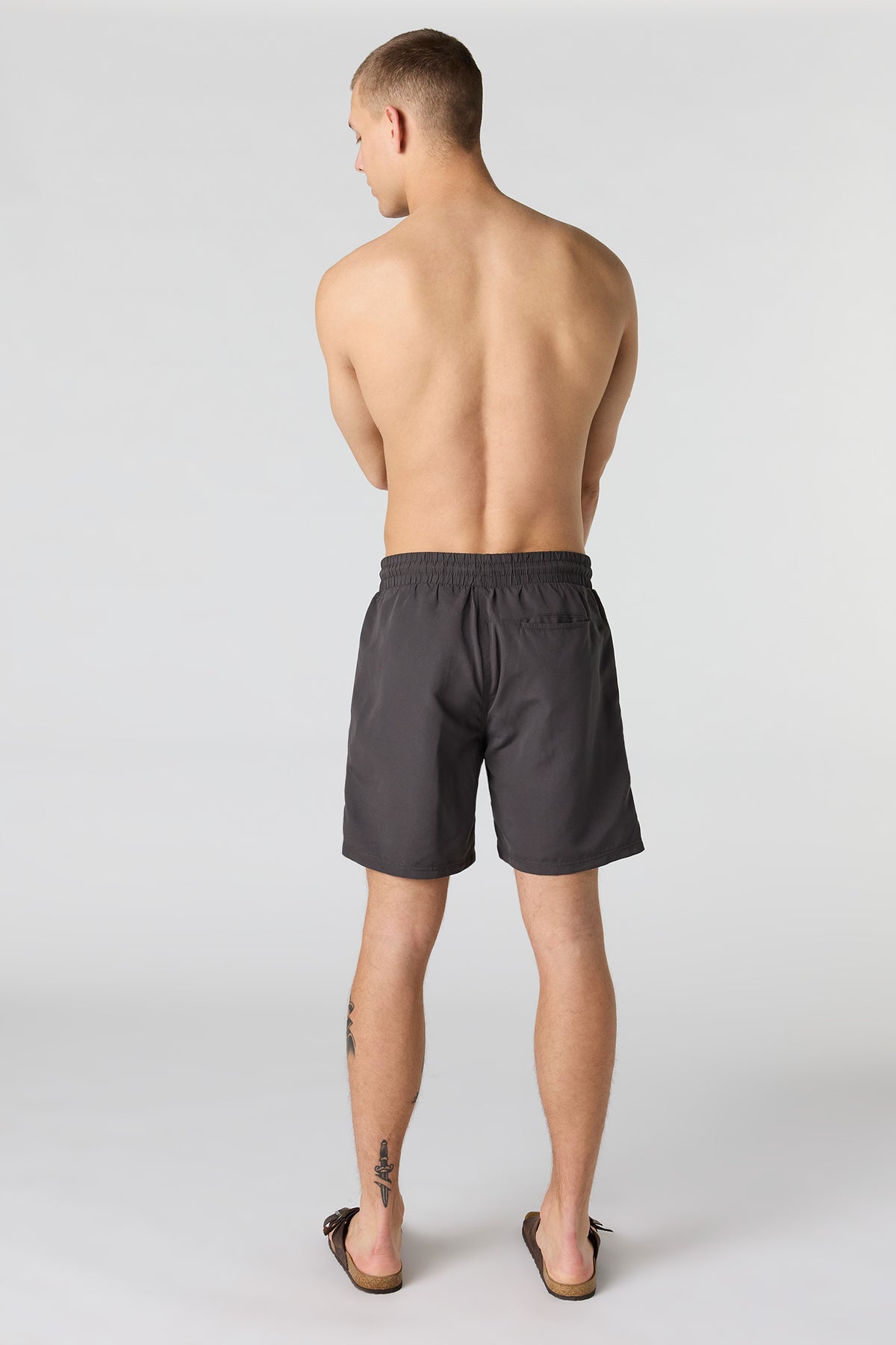 Alt View 3. Solid Swim Short - Dark Grey