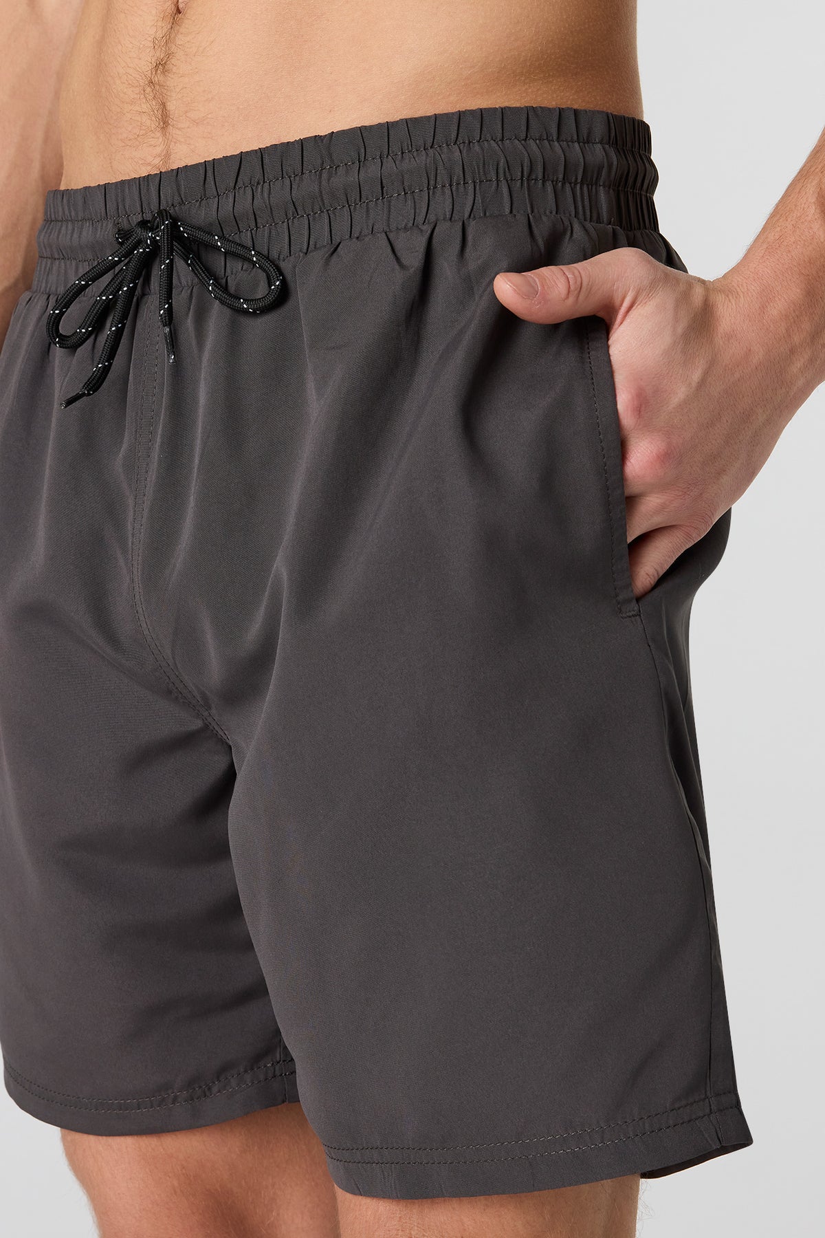 Alt View 4. Solid Swim Short - Dark Grey