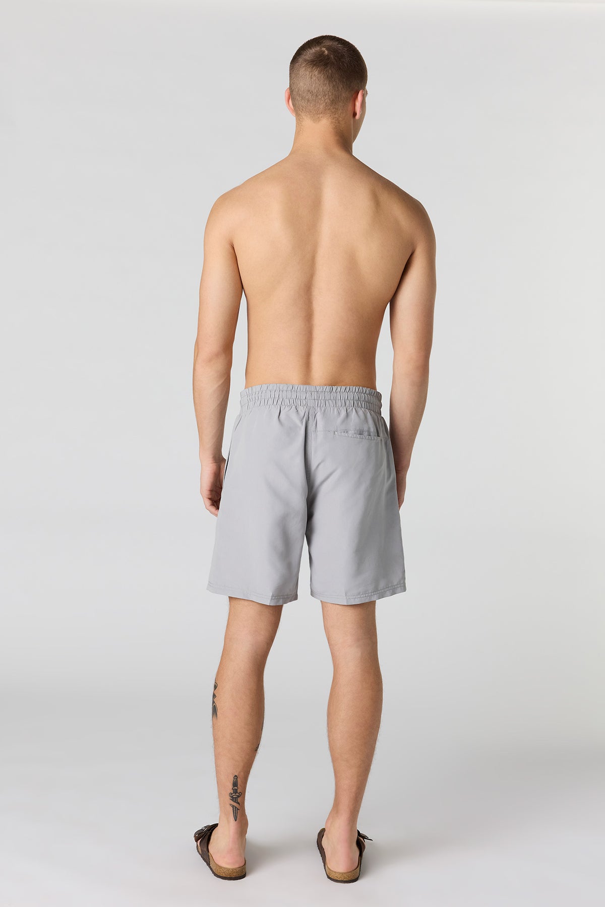 Alt View 3. Solid Swim Short - Light Grey