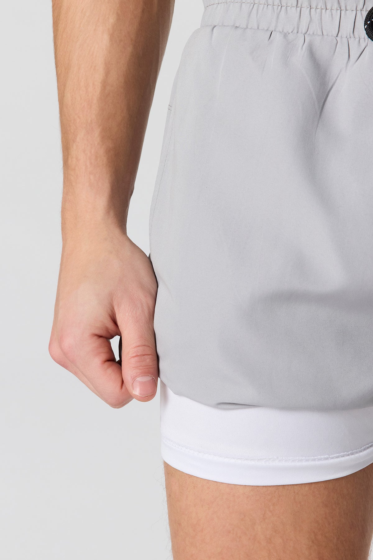 Alt View 5. Solid Swim Short - Light Grey