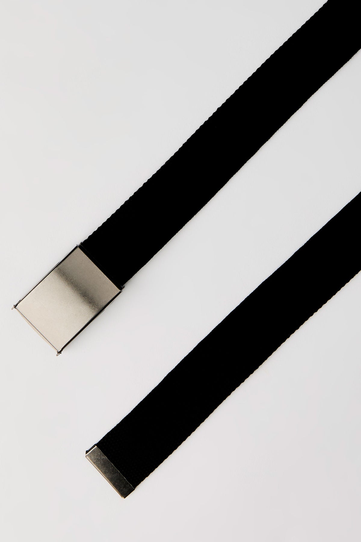 Alt View 2. Metal Buckle Belt - Black with White