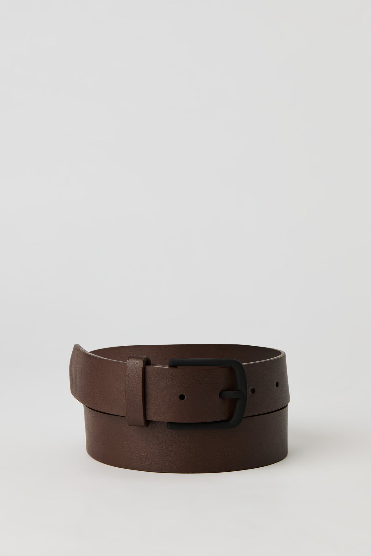 Classic Faux Leather Belt - Brown
