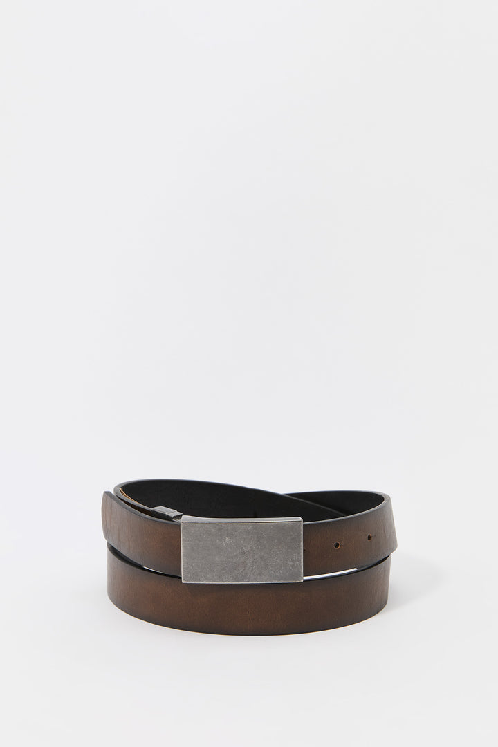 Ceinture en similicuir brun