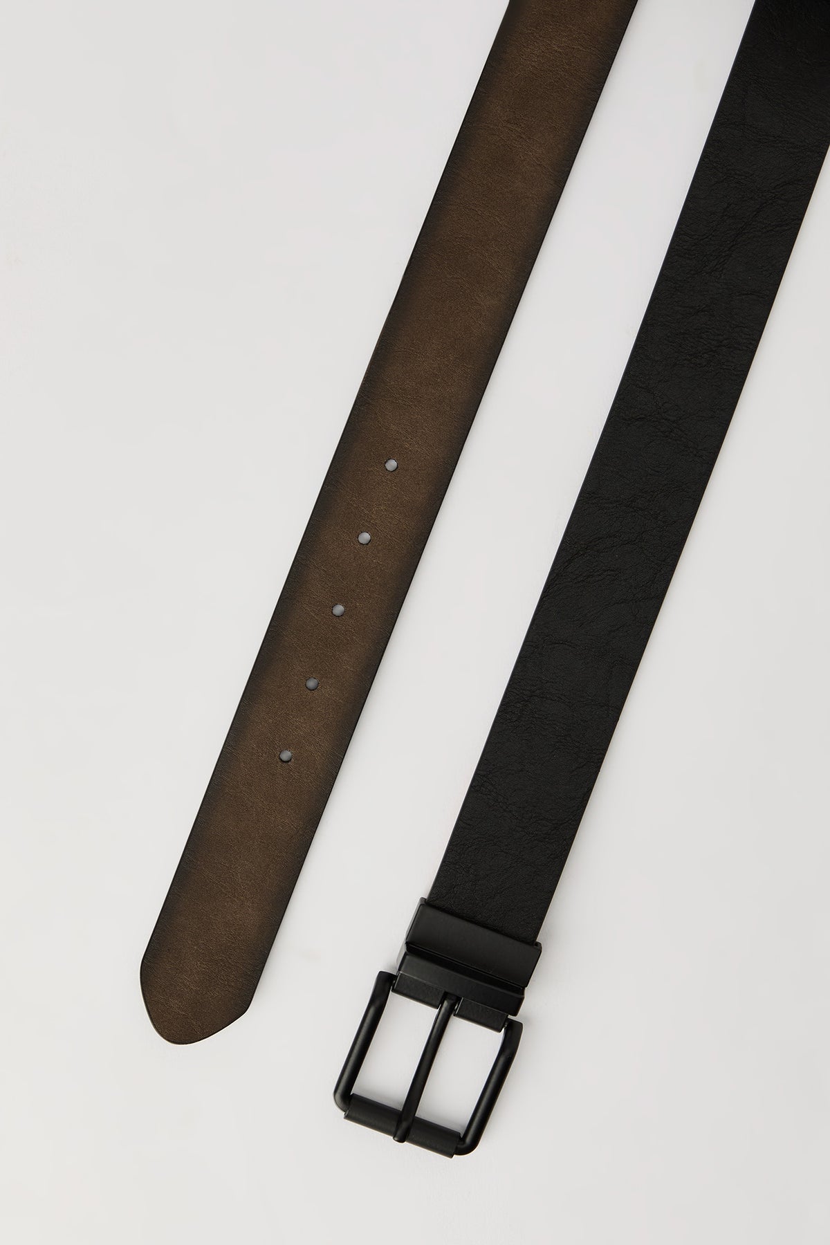 Alt View 2. Faux Leather Reversible Belt - Black