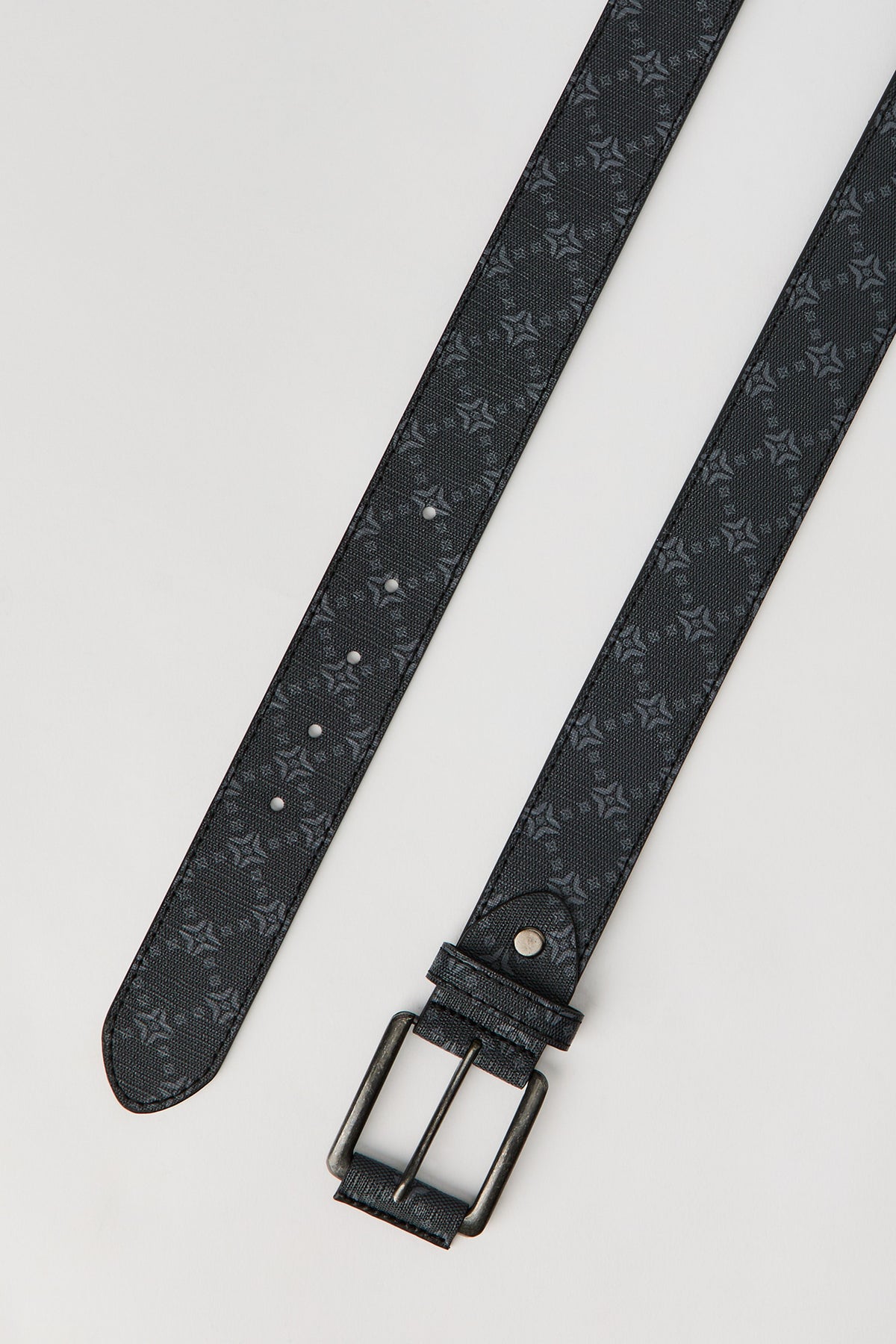 Alt View 2. Printed Faux-Leather Belt - Black