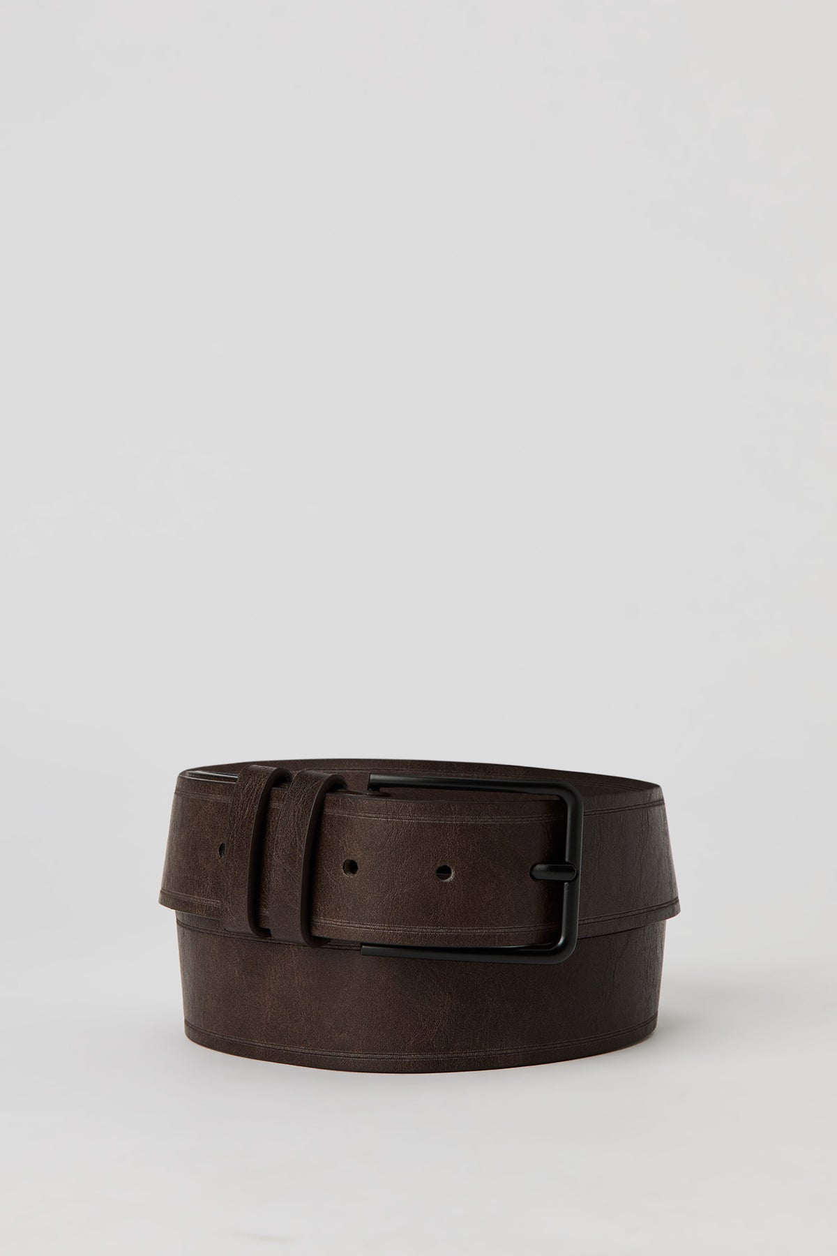 Faux Leather Belt - Brown