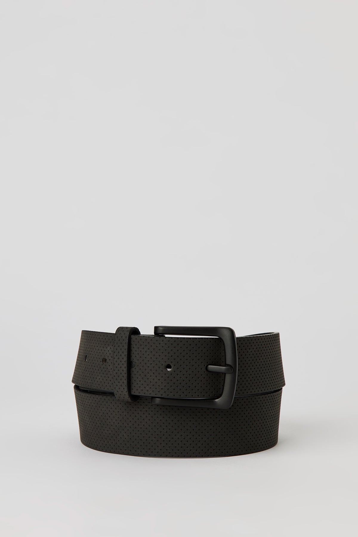 Faux Leather Textured Belt - Black