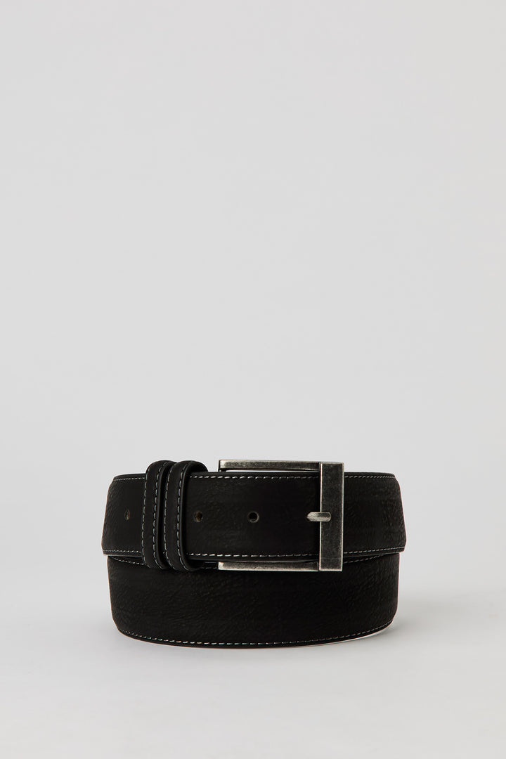 Faux Leather Contrast Stitch Belt