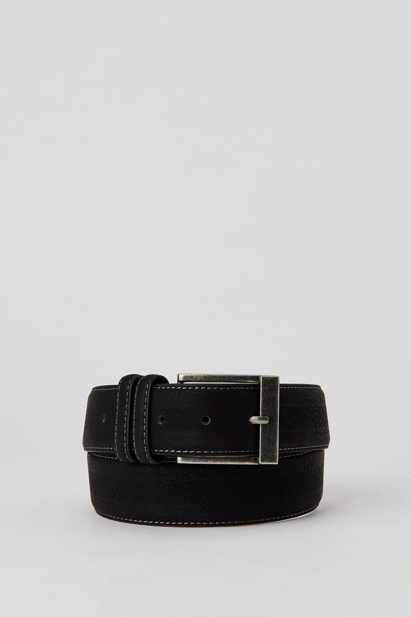 Faux Leather Contrast Stitch Belt