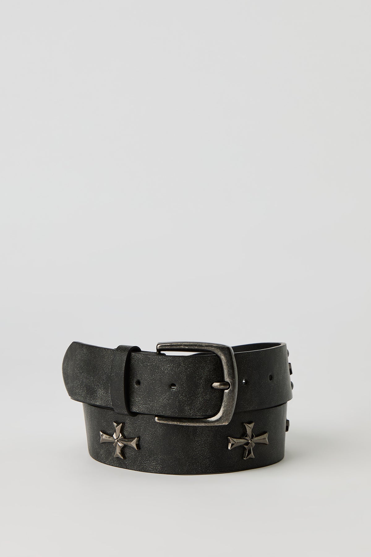 Cross Studded Belt - Black