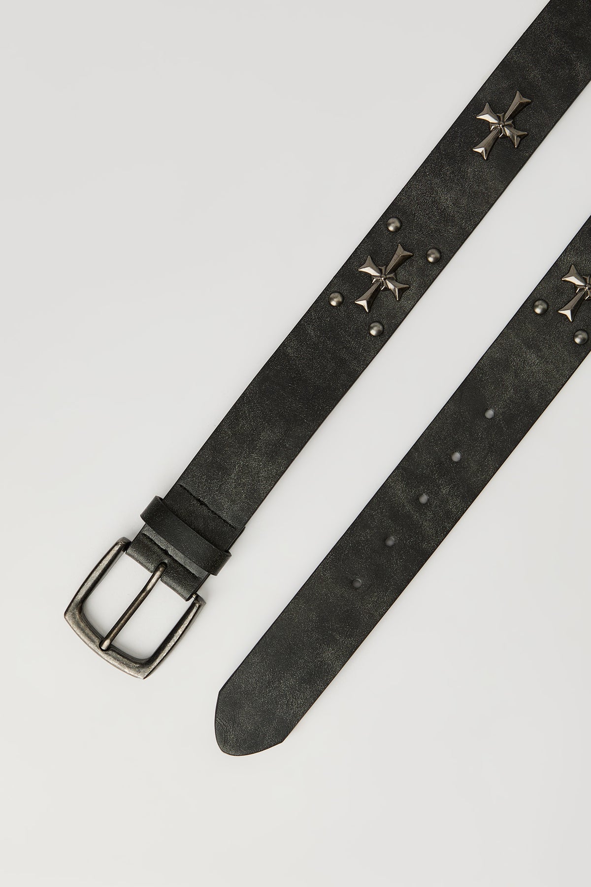 Alt View 2. Cross Studded Belt - Black