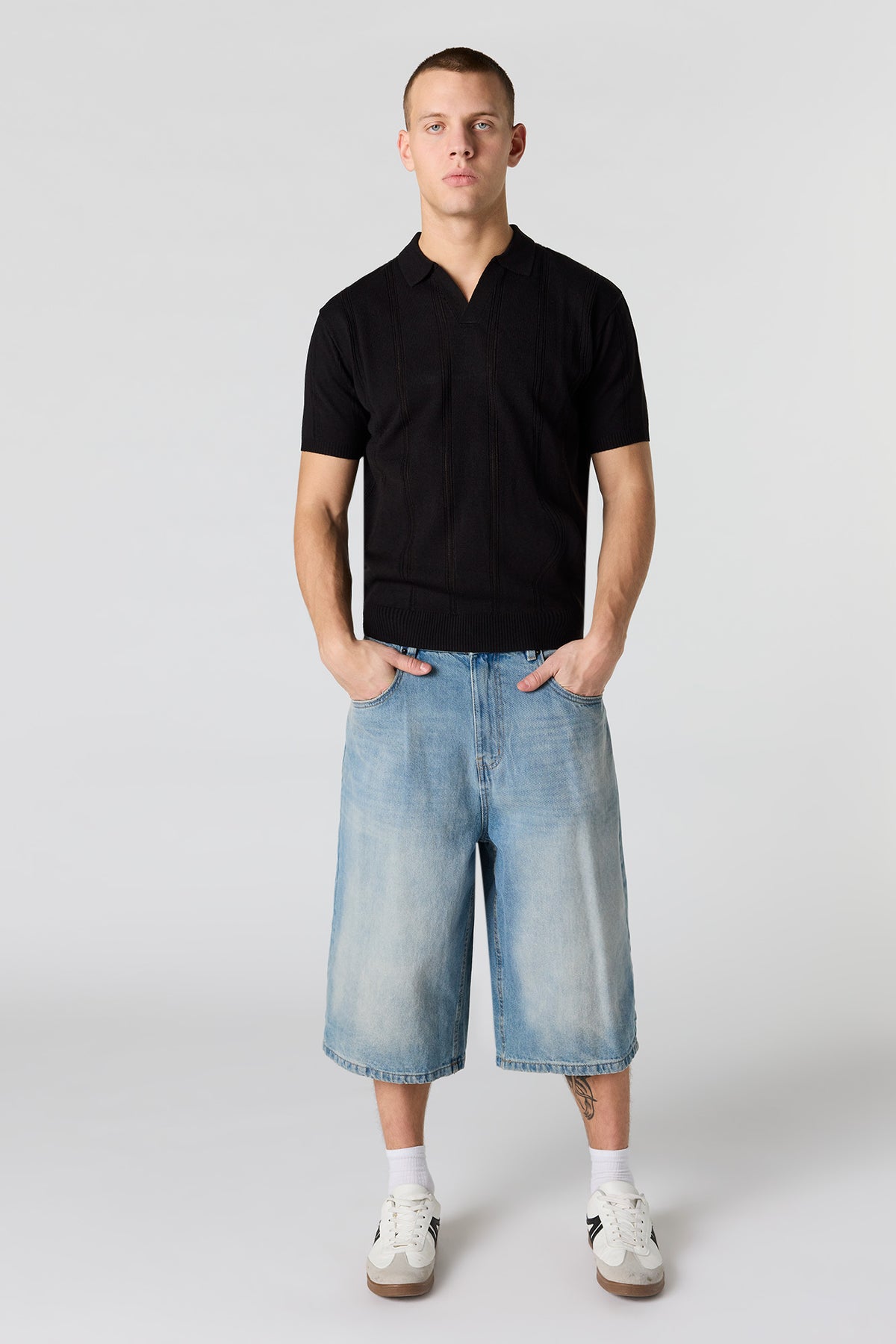 Vue alternative 6. Polo à col Johnny en tricot