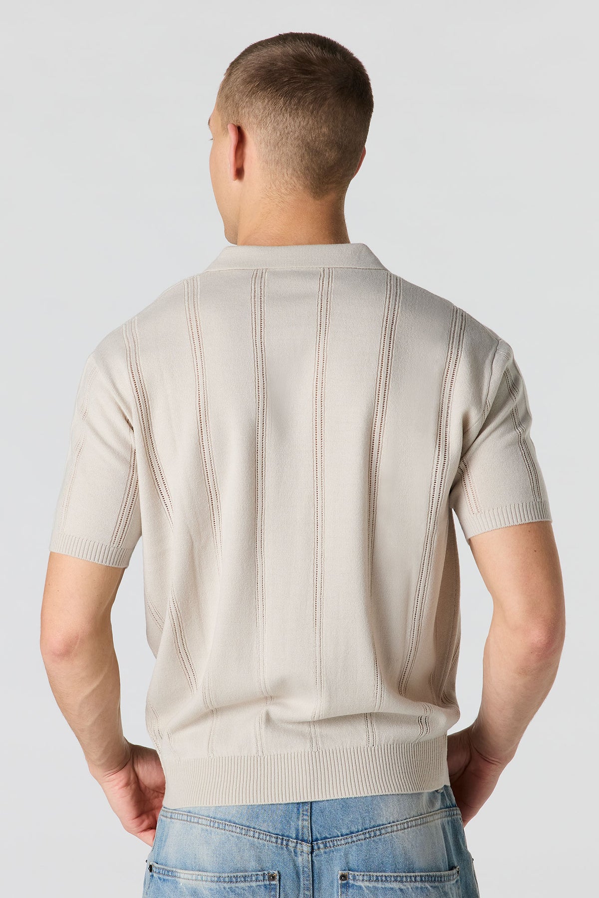 Vue alternative 2. Polo à col Johnny en tricot