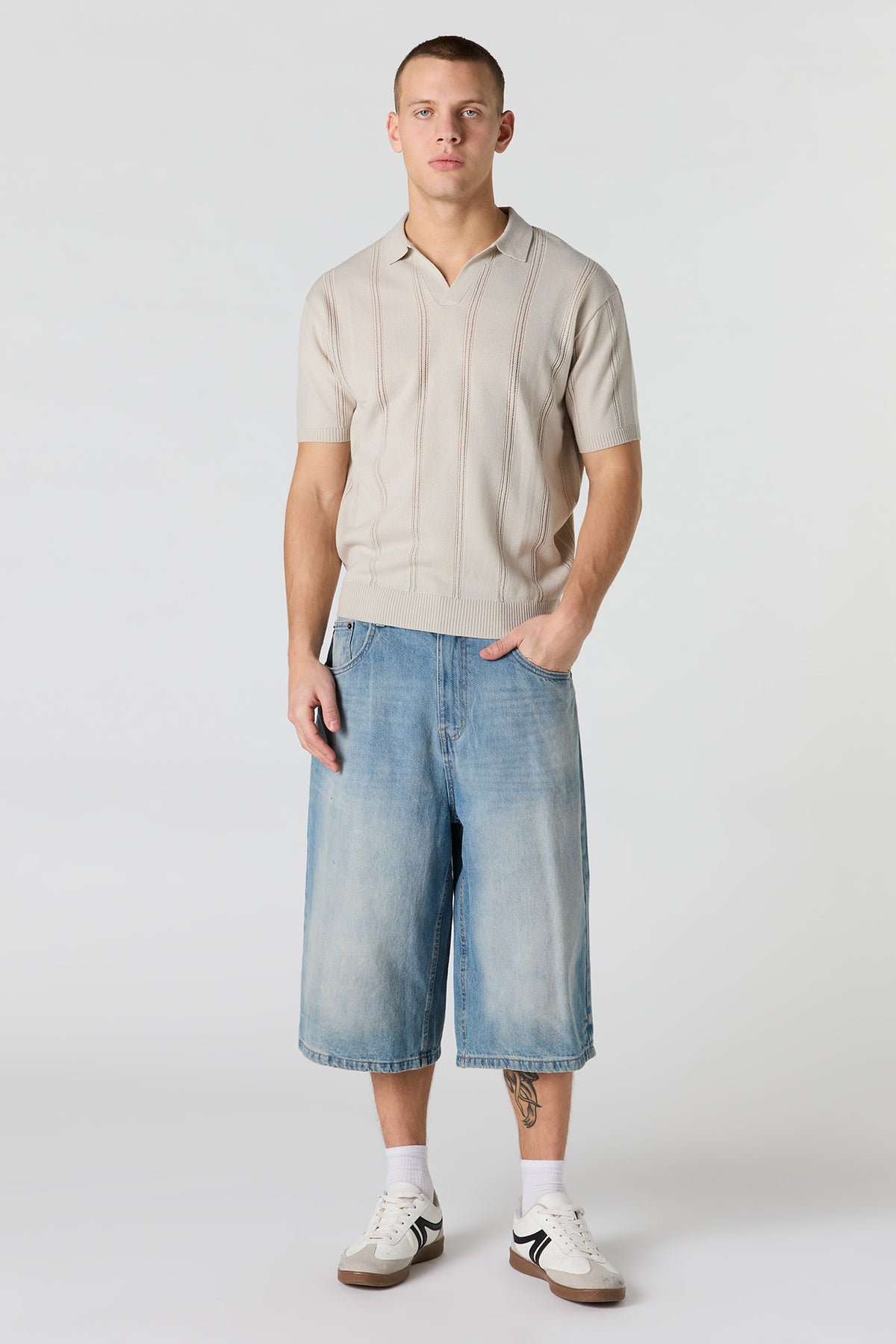 Vue alternative 3. Polo à col Johnny en tricot