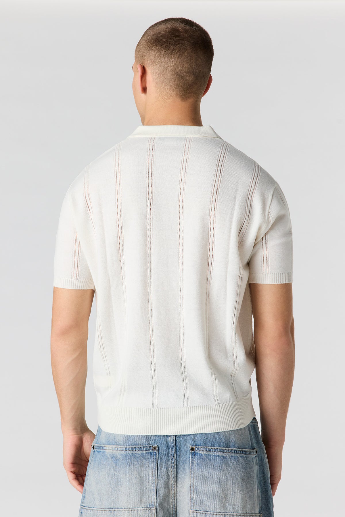 Vue alternative 2. Polo à col Johnny en tricot
