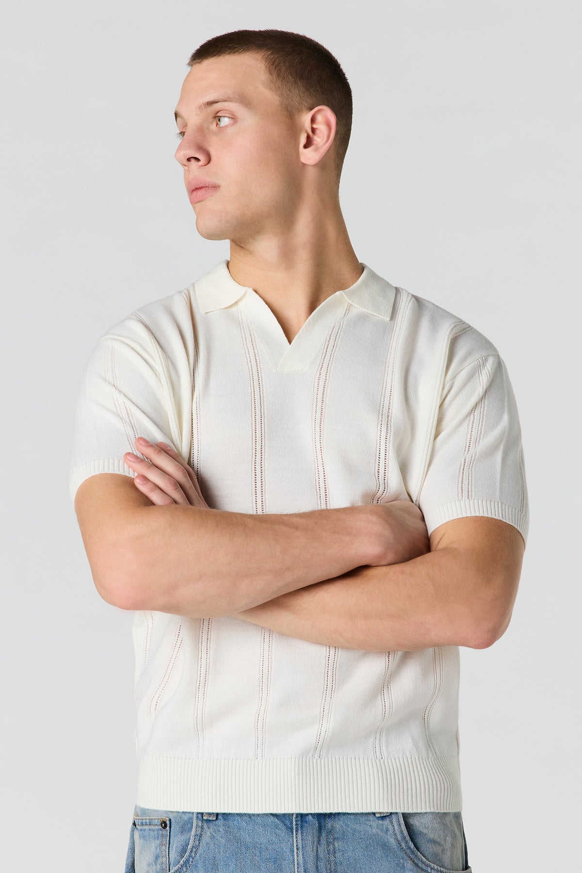 Polo à col Johnny en tricot