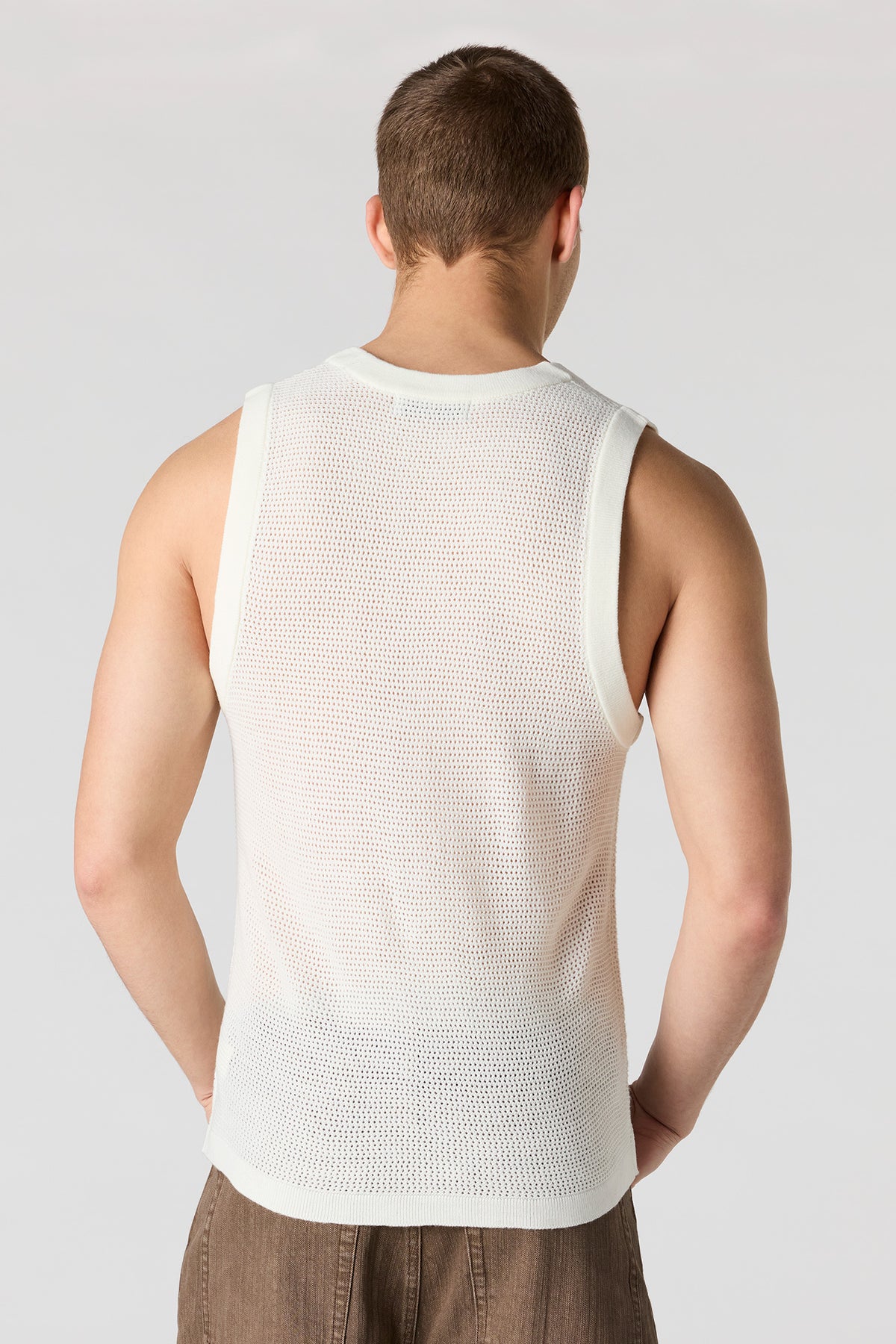Alt View 2. Open Knit Tank - Off White