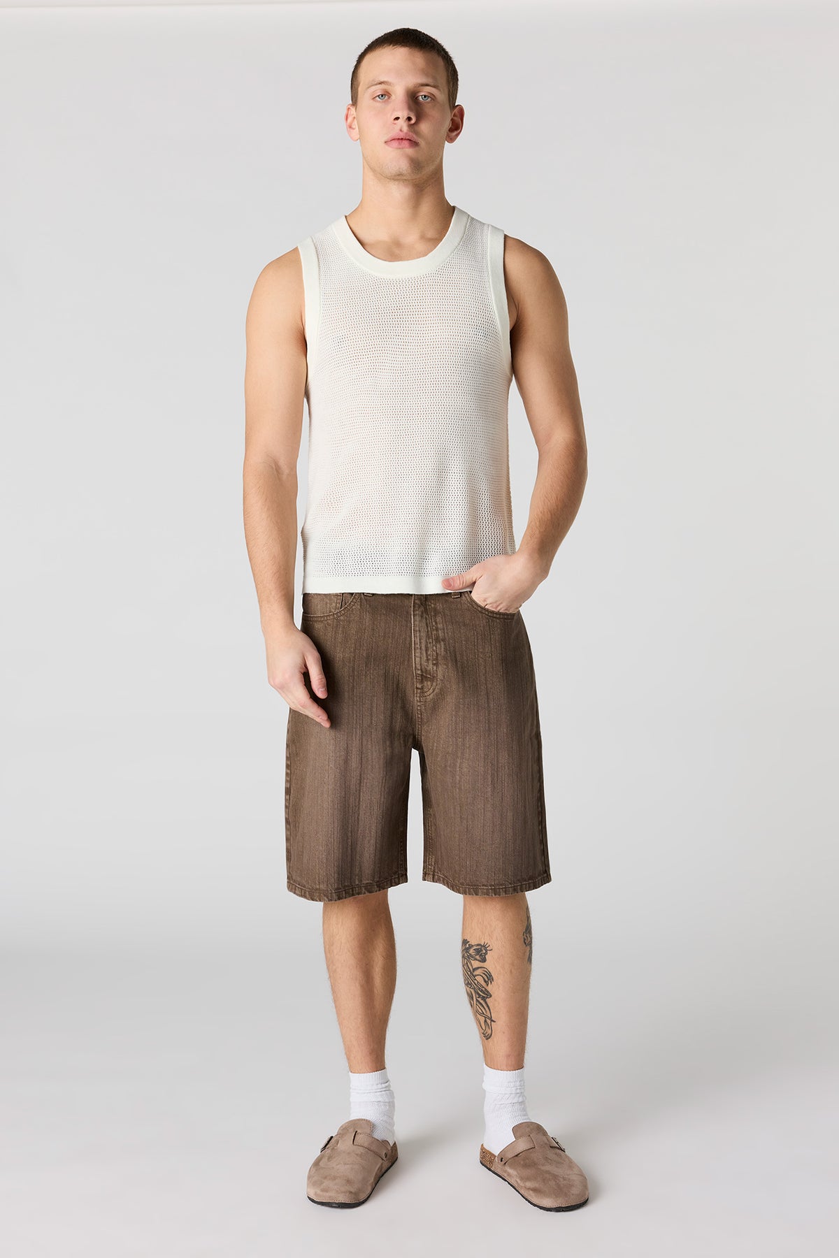 Alt View 3. Open Knit Tank - Off White