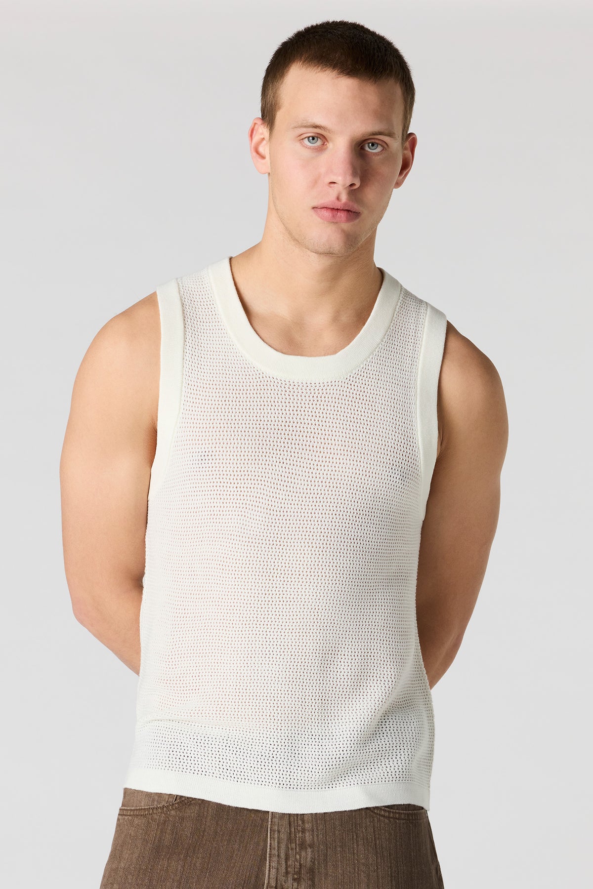 Open Knit Tank - Off White