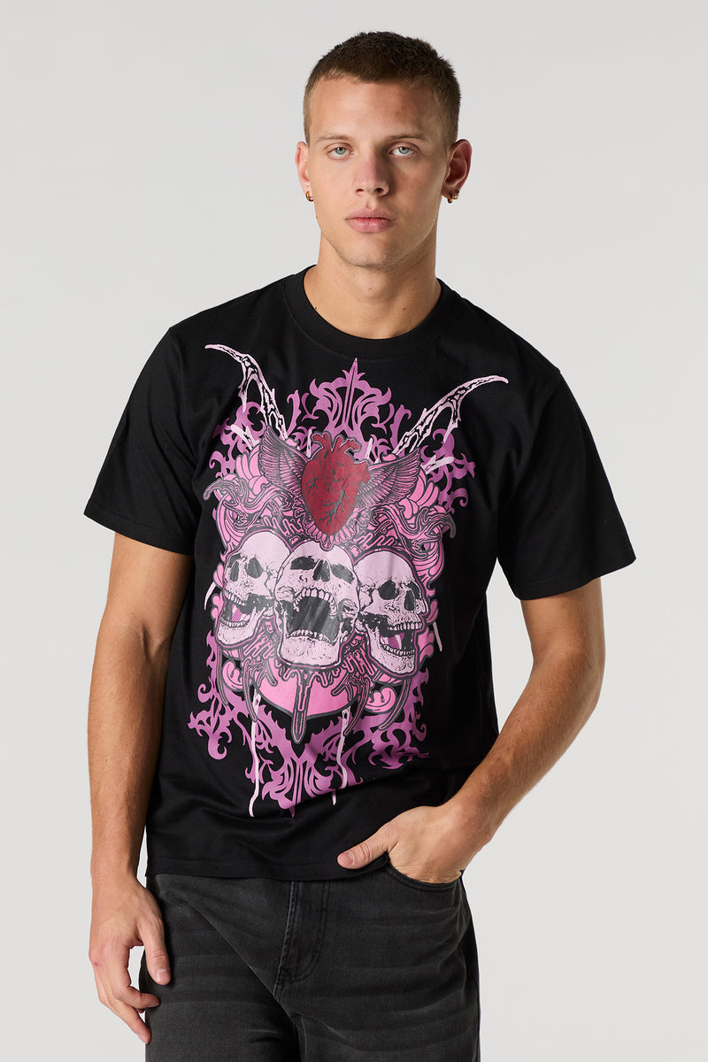 Skull Heart Graphic T-Shirt