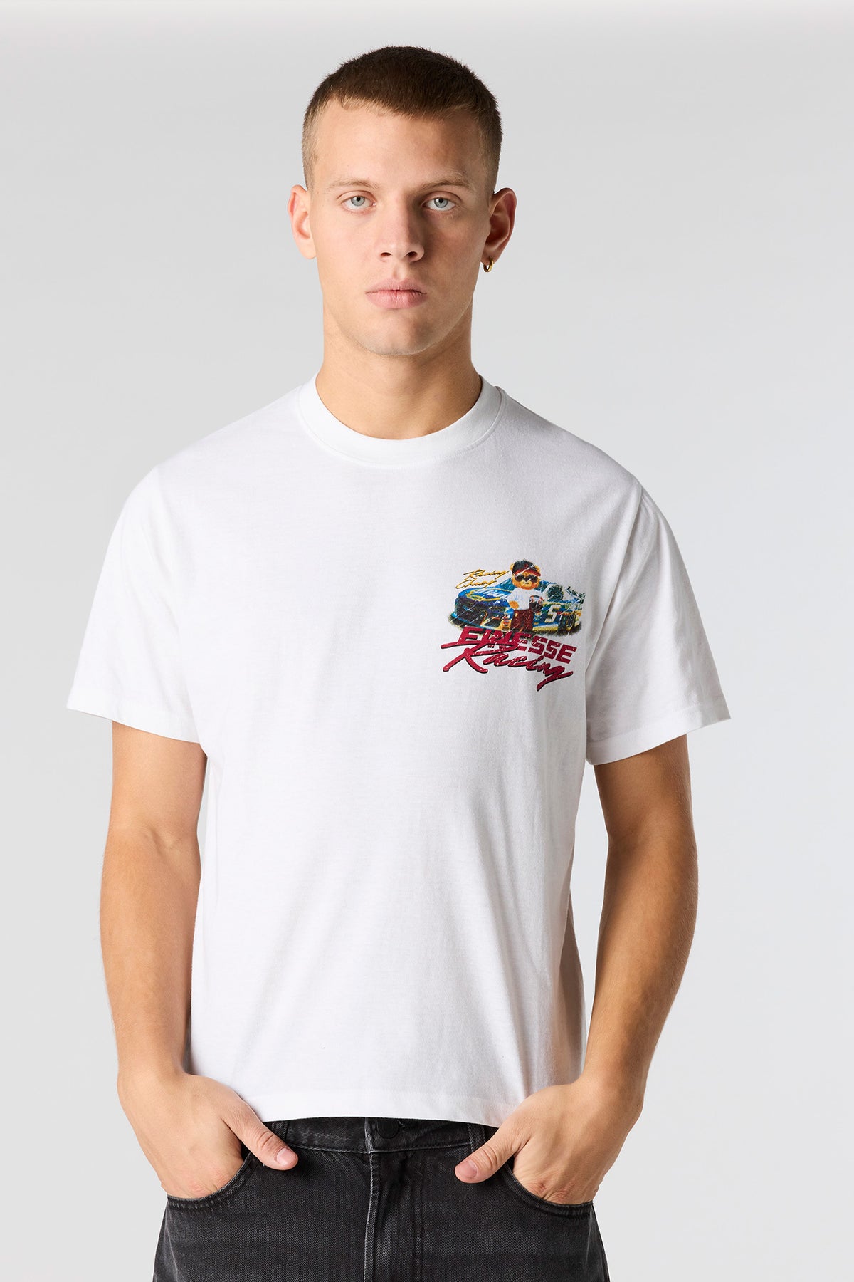 Alt View 2. Bear Racing Graphic T-Shirt - White