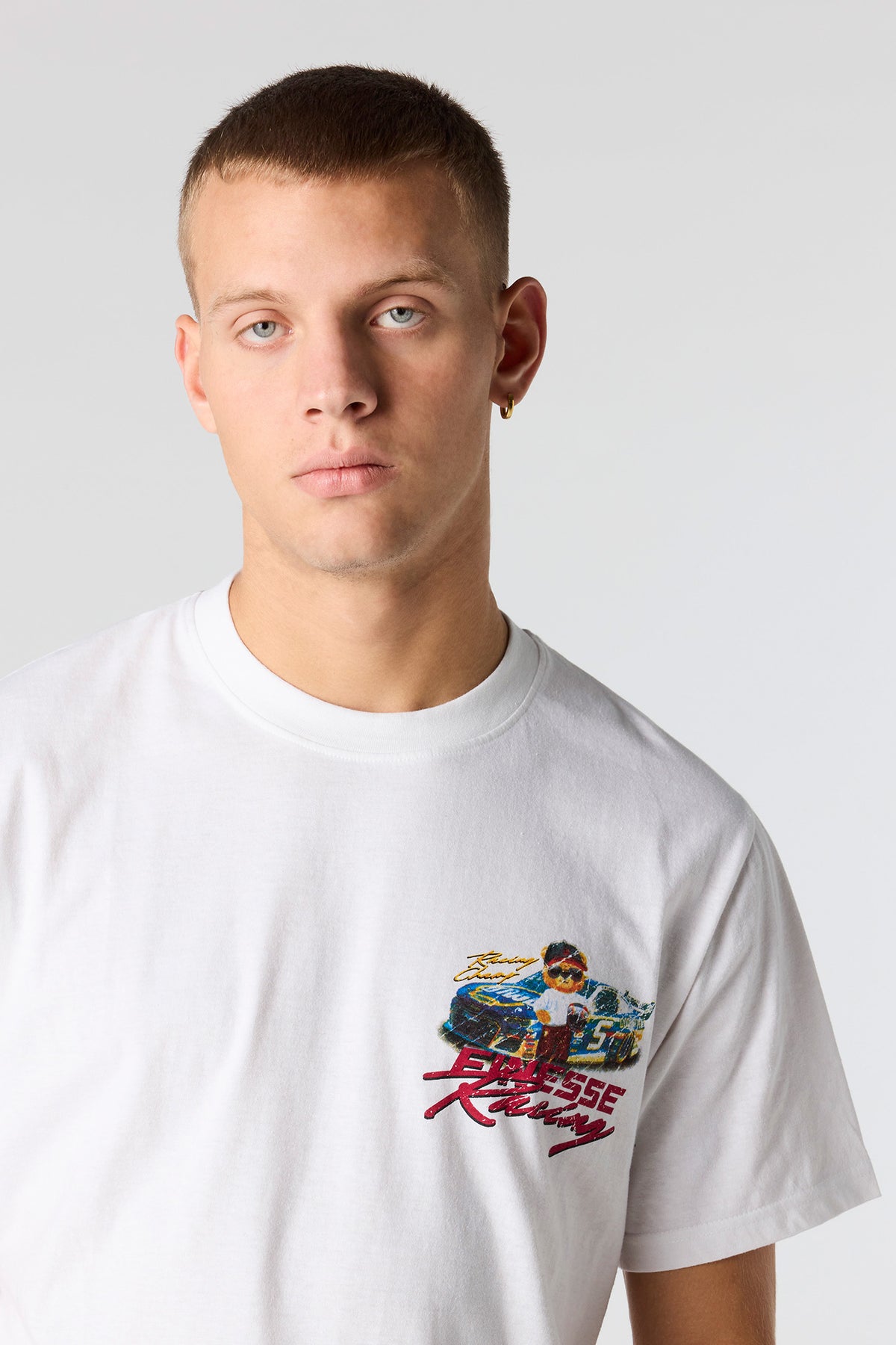 Alt View 4. Bear Racing Graphic T-Shirt - White