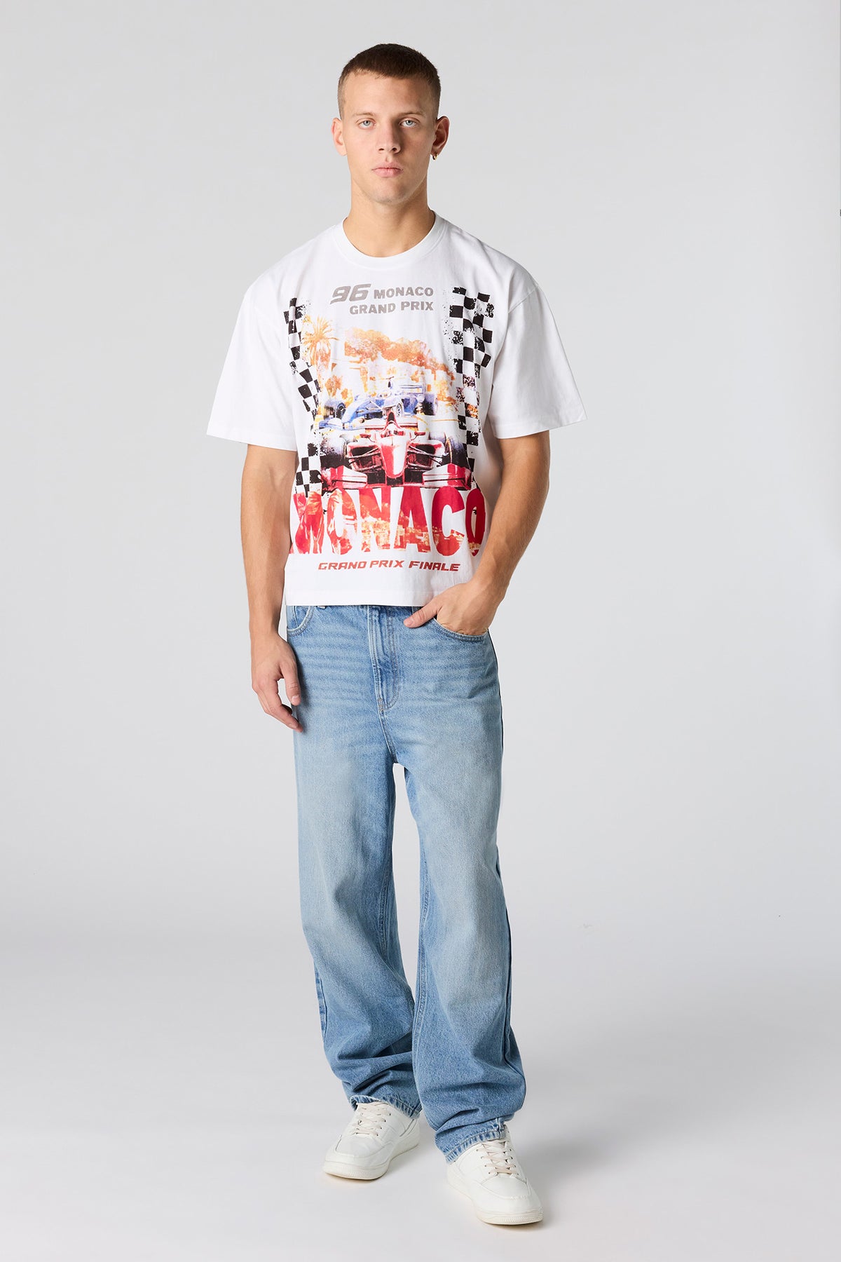 Alt View 3. Grand Prix Graphic Boxy T-Shirt - White
