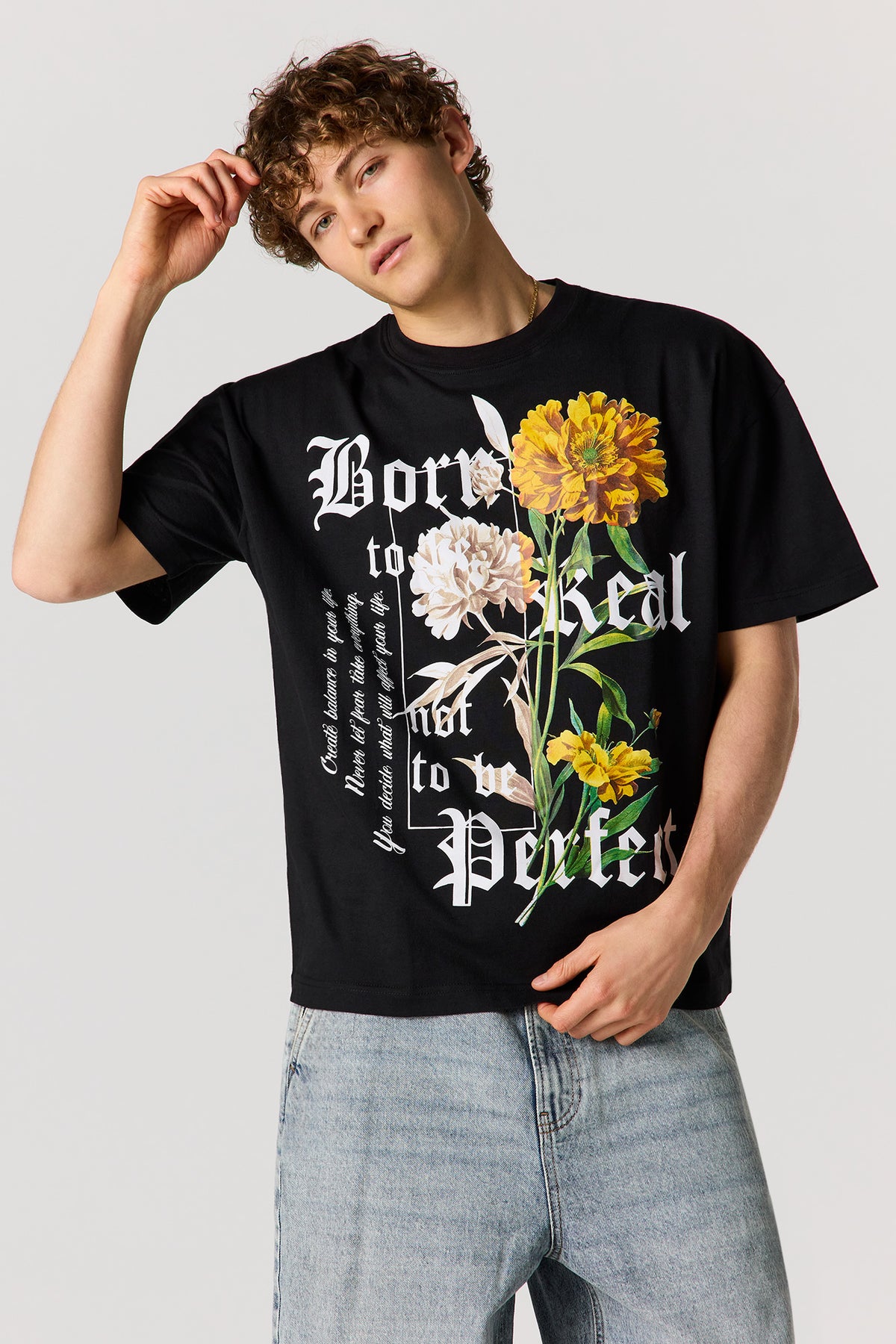 Born Real Graphic T-Shirt - Black