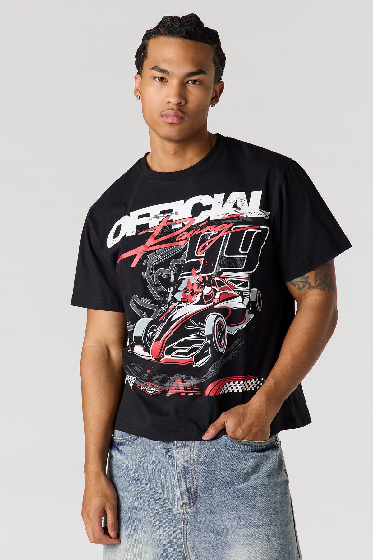 Racing Graphic T-Shirt - Black
