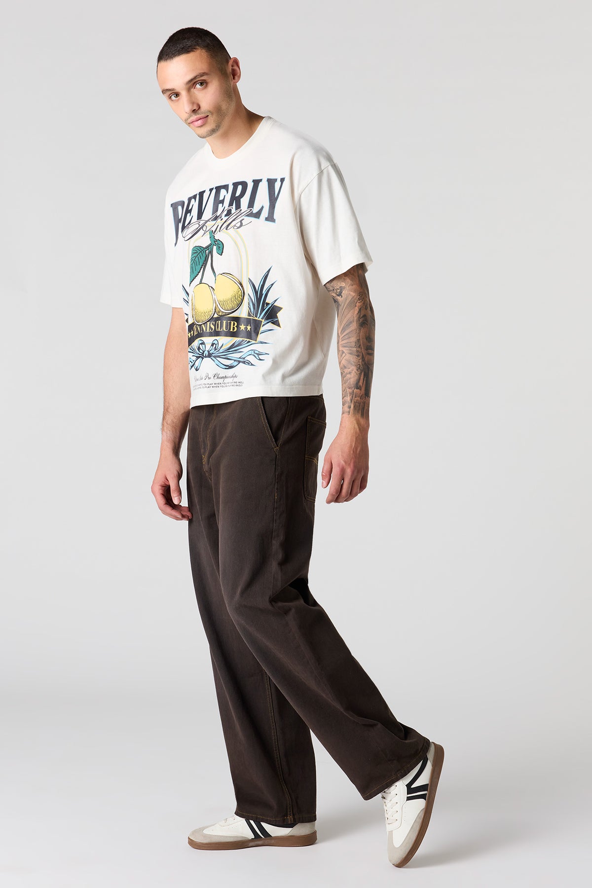 Alt View 3. Beverly Hills Puff Print Boxy T-Shirt - Off White